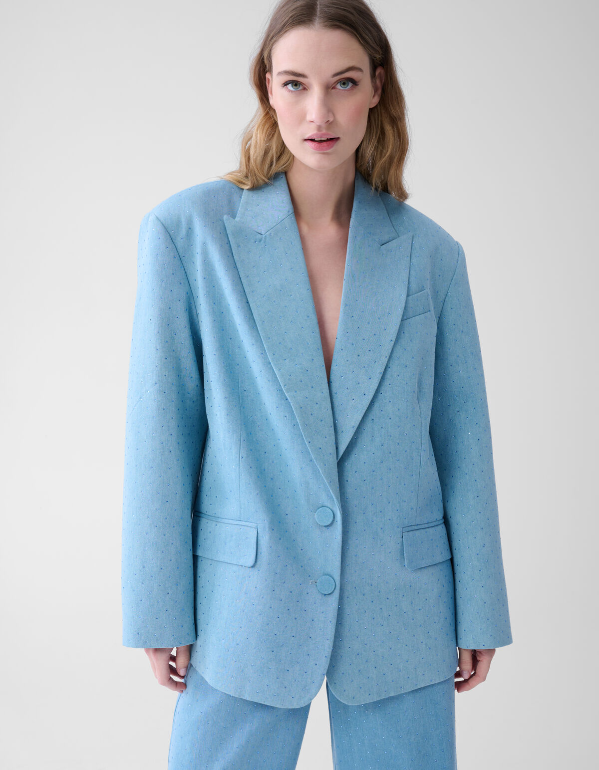 Strass Denim Blazer Blau SHOEBY WOMEN