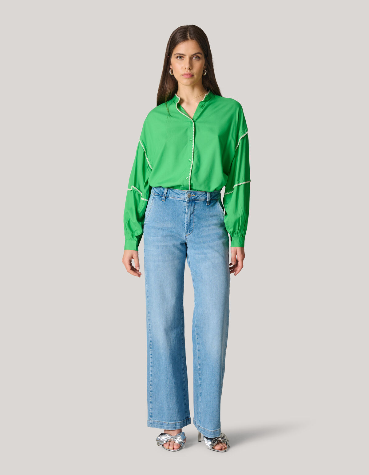 Stickerei Bluse Grün SHOEBY WOMEN