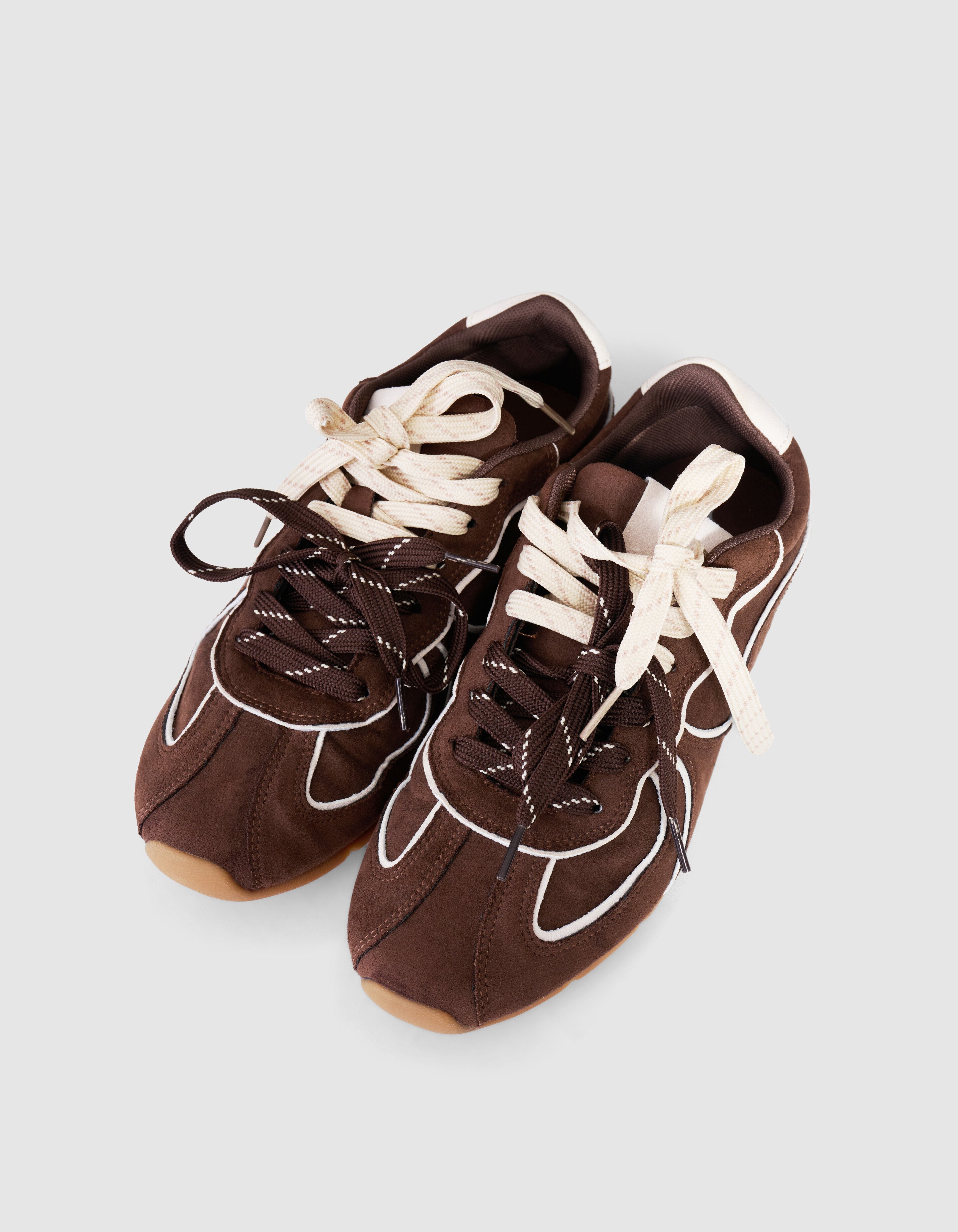 Double Lace Sneaker Braun SHOEBY SHOES