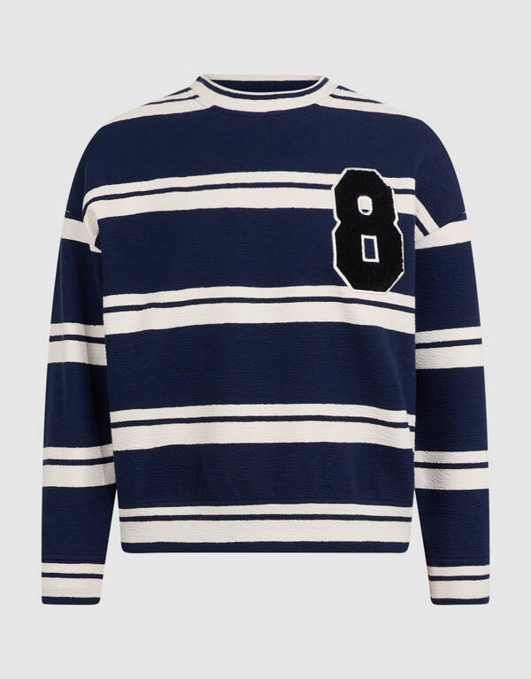 Varsity Stripe Sweater Donkerblauw SHOEBY BOYS