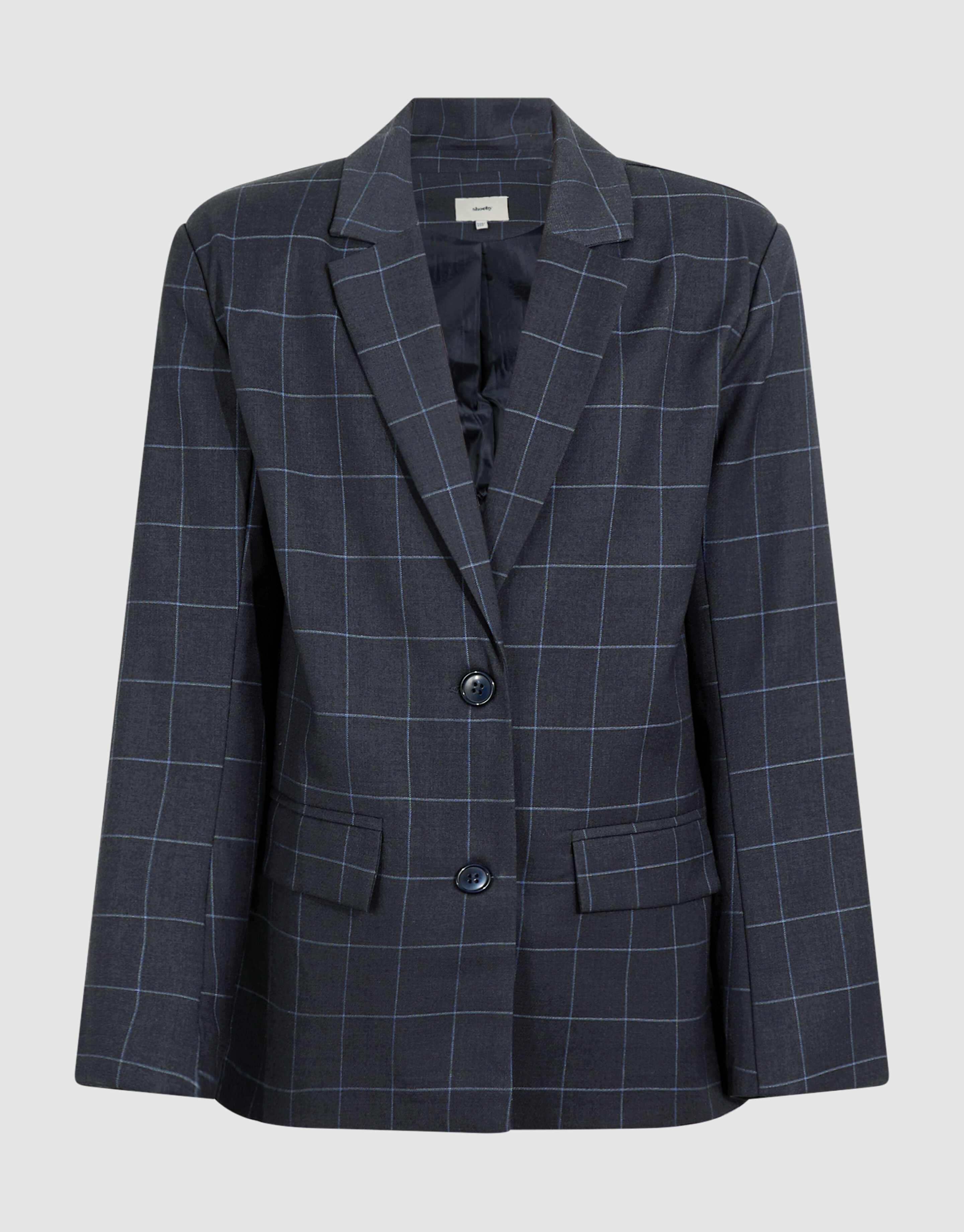 Blazer mit Karomuster in Relaxed Fit Dunkelgrau SHOEBY GIRLS