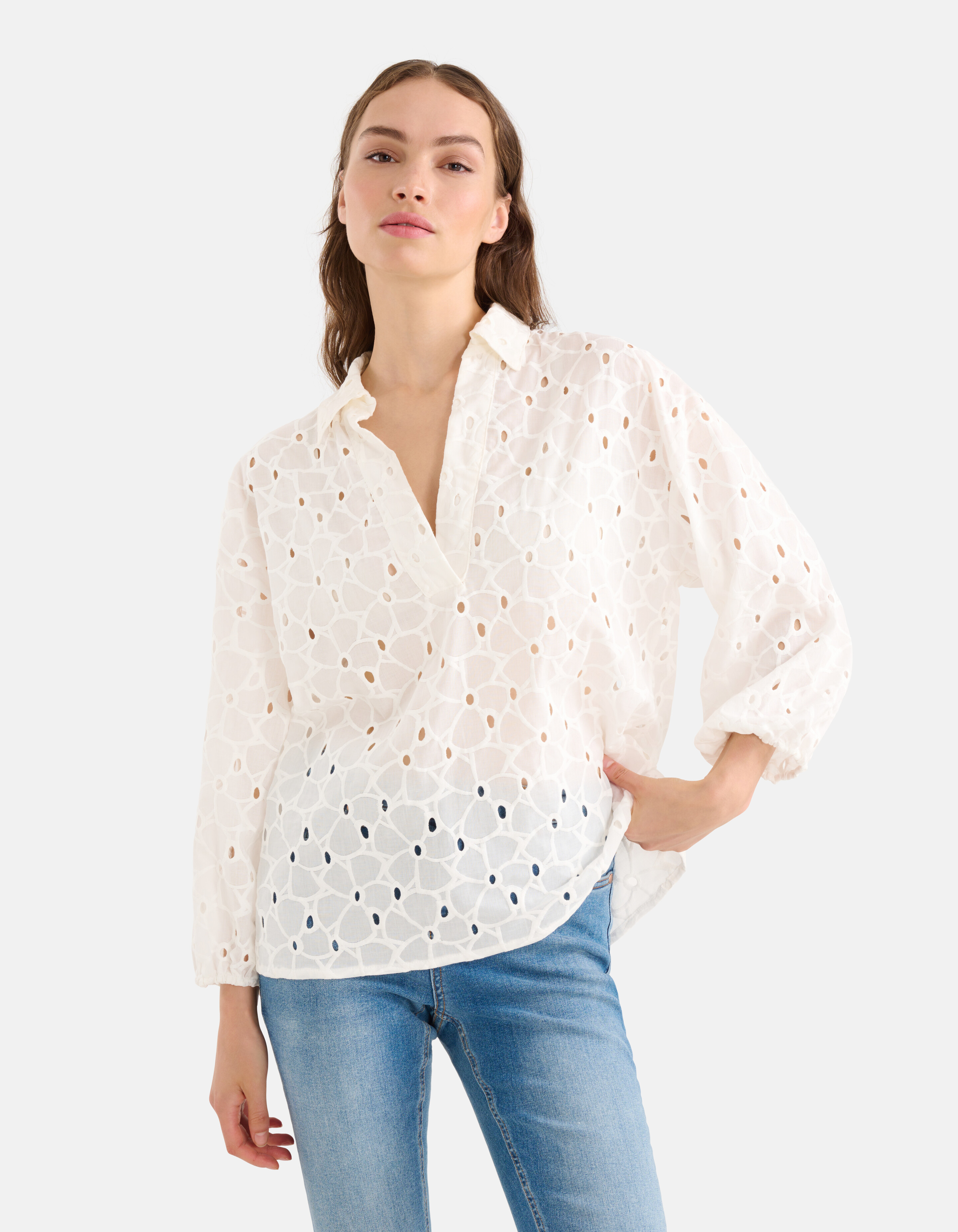 Broderie Blouse Gebroken Wit SHOEBY WOMEN