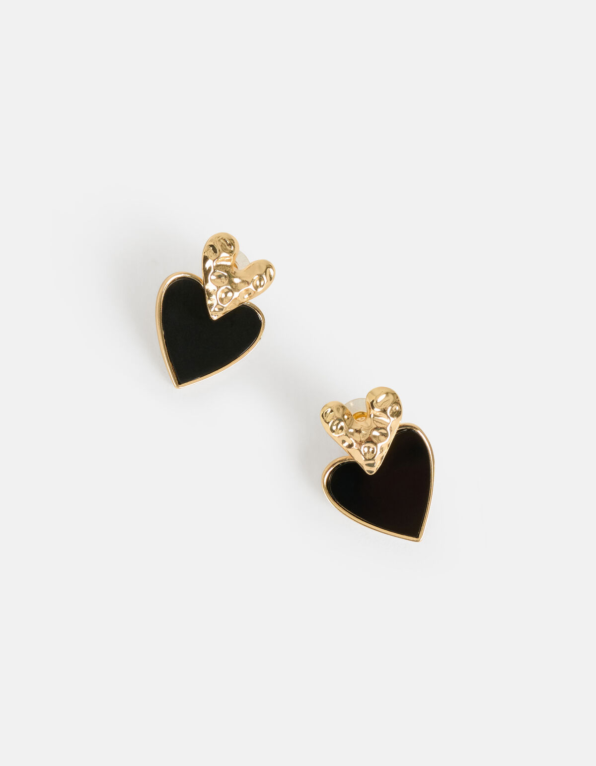 Doppelherz-Ohrringe Gold SHOEBY ACCESSOIRES