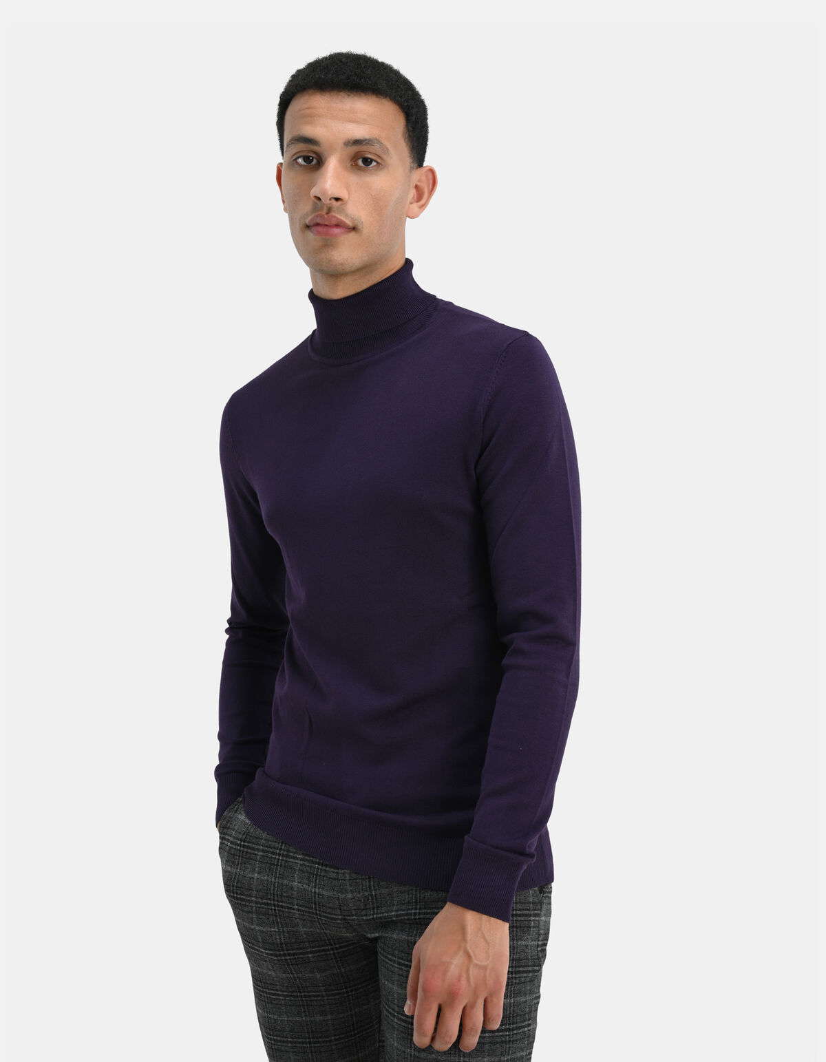 Rollkragenpullover Violett SHOEBY MEN