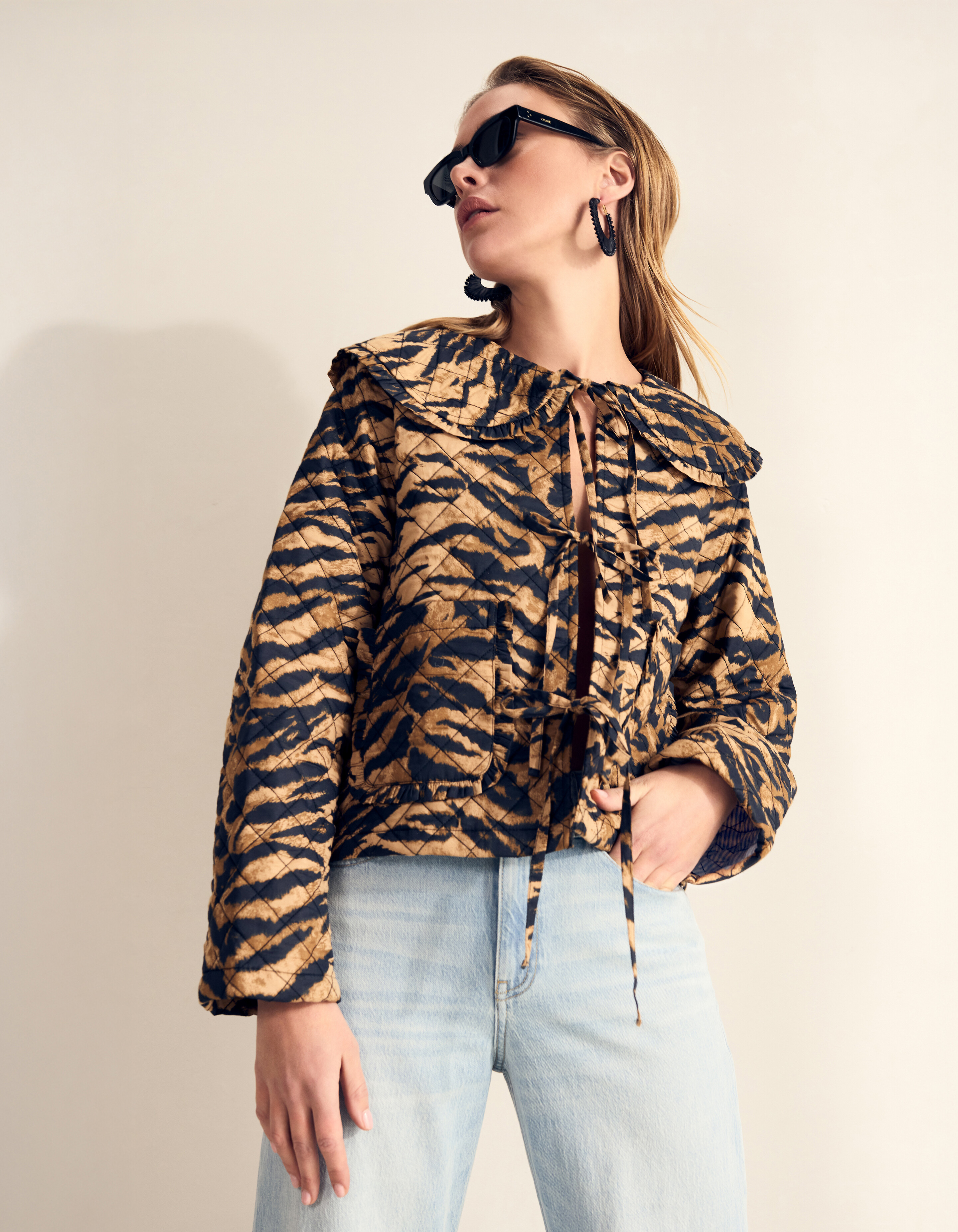 Tiger Kragen Jacke Braun SHOEBY WOMEN