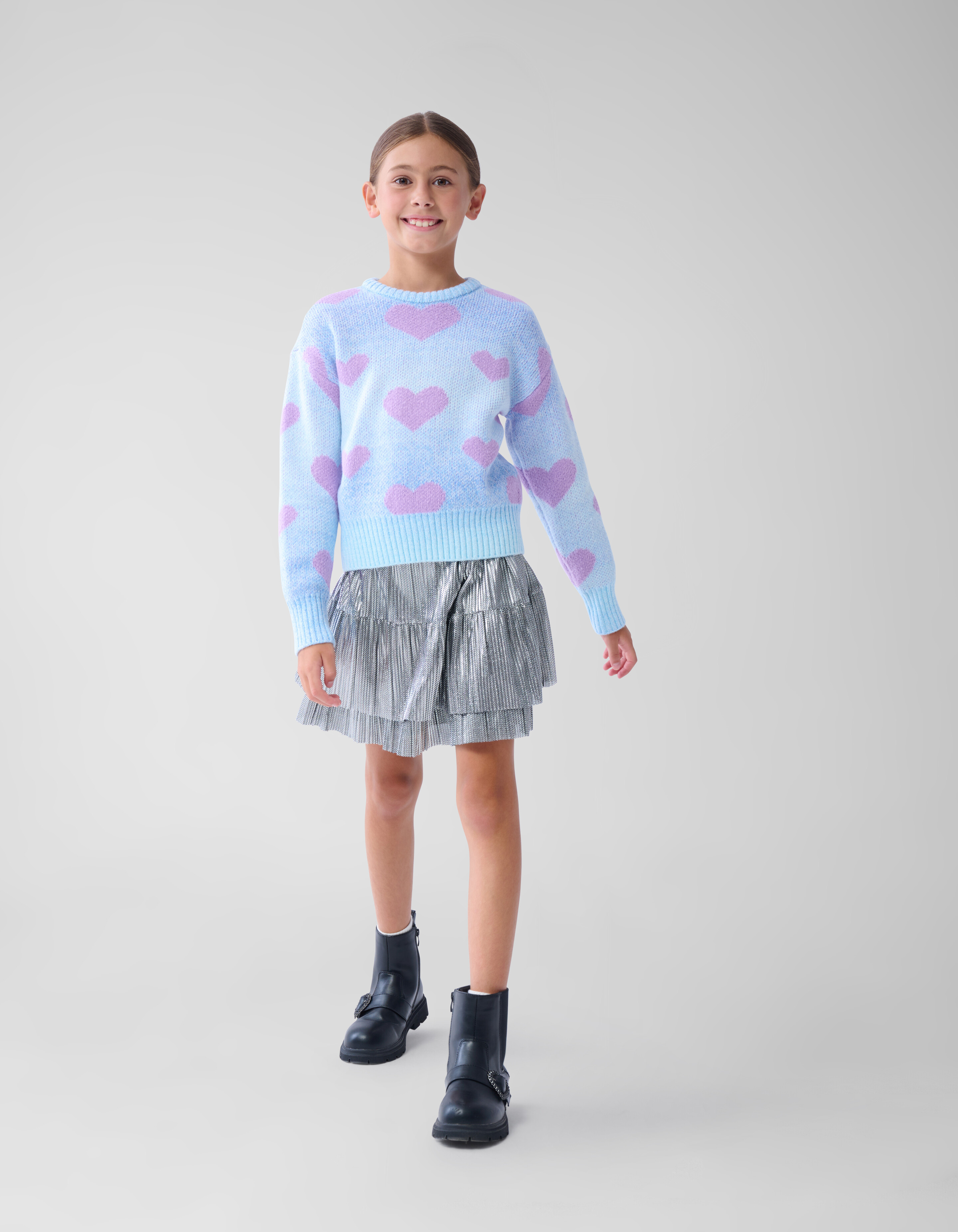 Glänzender Silber-Minirock SHOEBY GIRLS