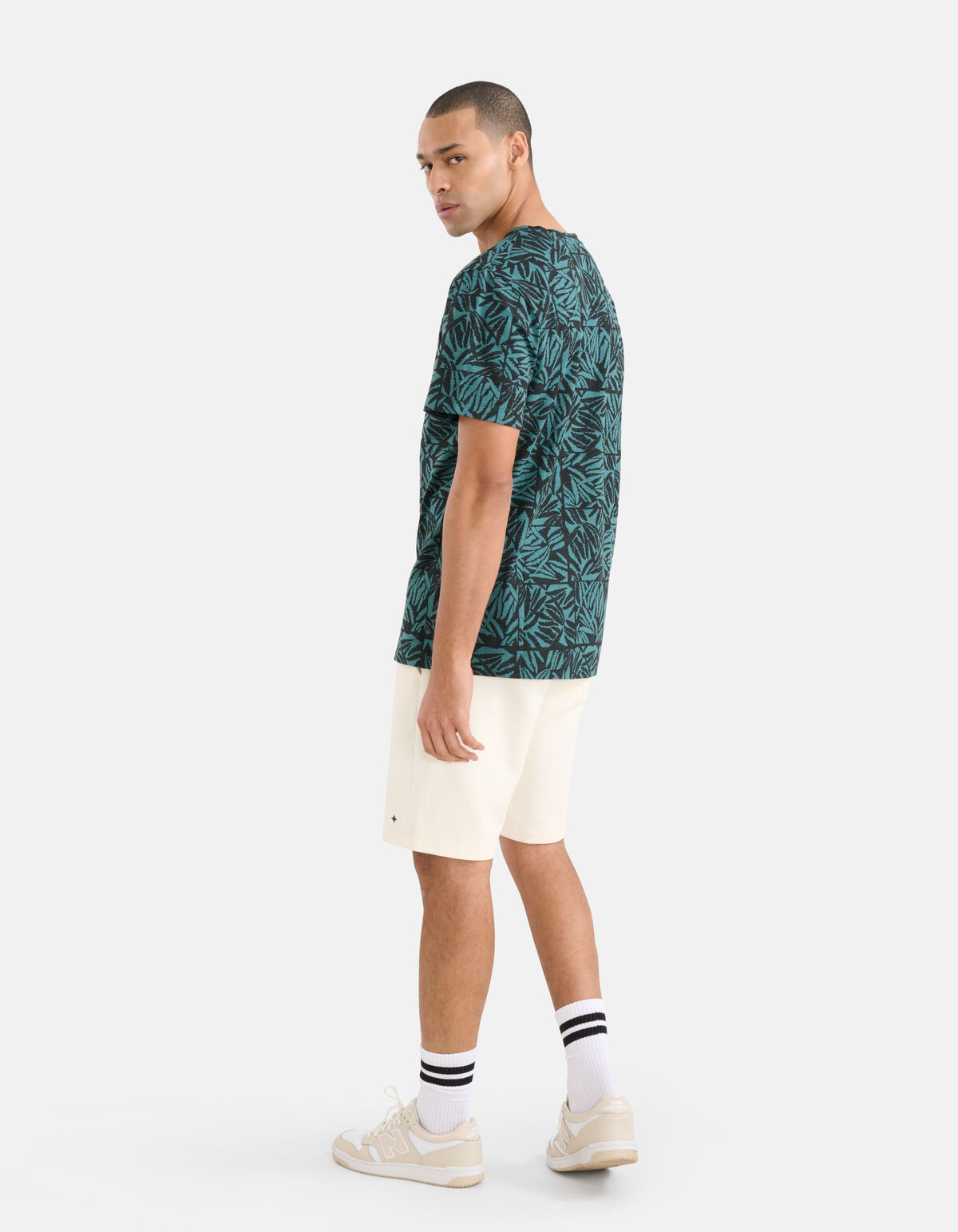 Printed T-shirt Turquoise SHOEBY MEN