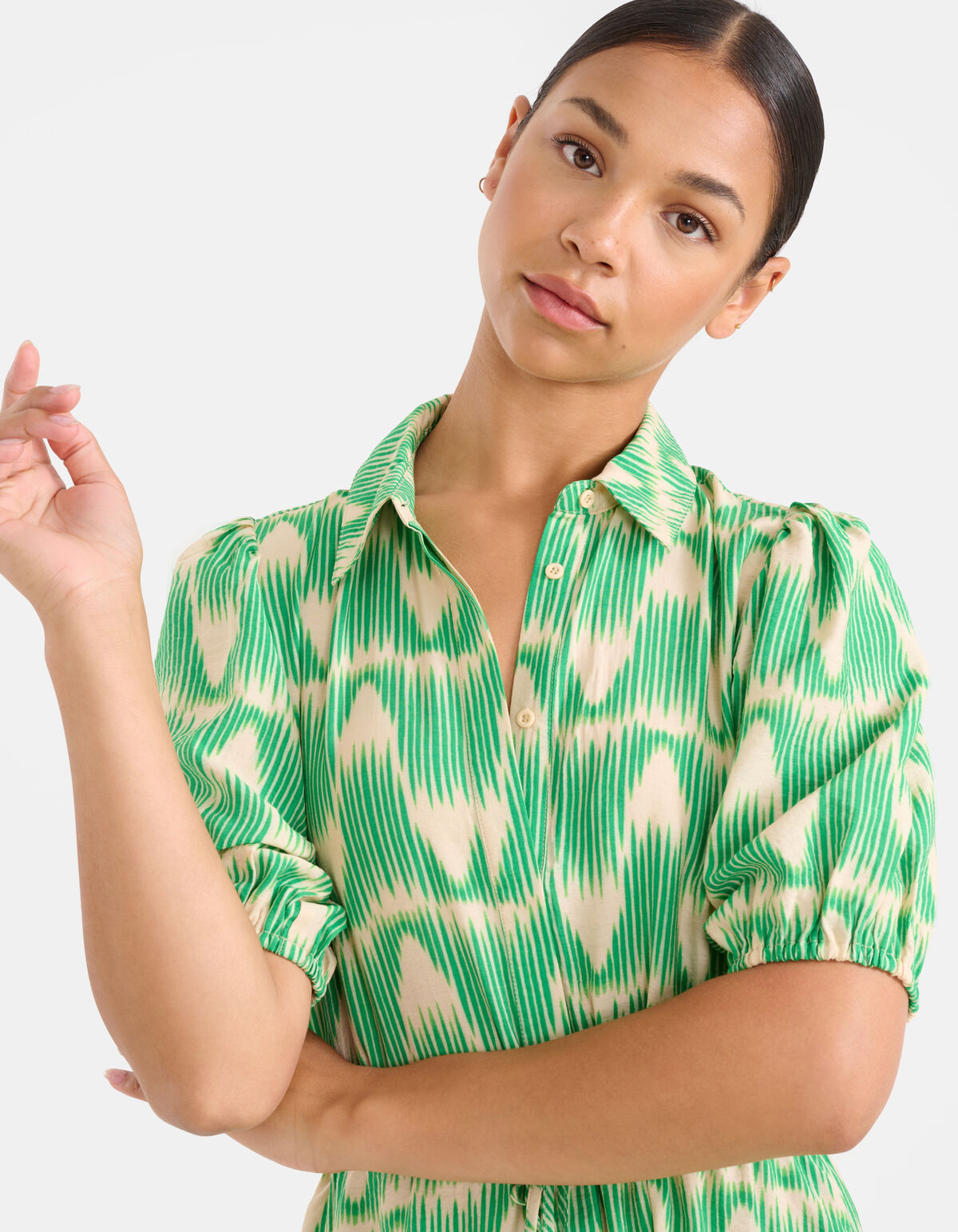 Graphic Print Kleid Grün SHOEBY WOMEN