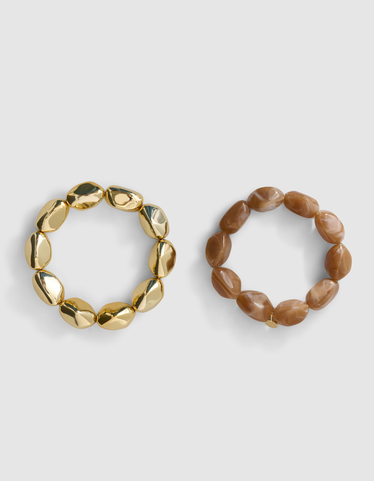 Perlenarmband-Set Braun/Gold SHOEBY ACCESSOIRES