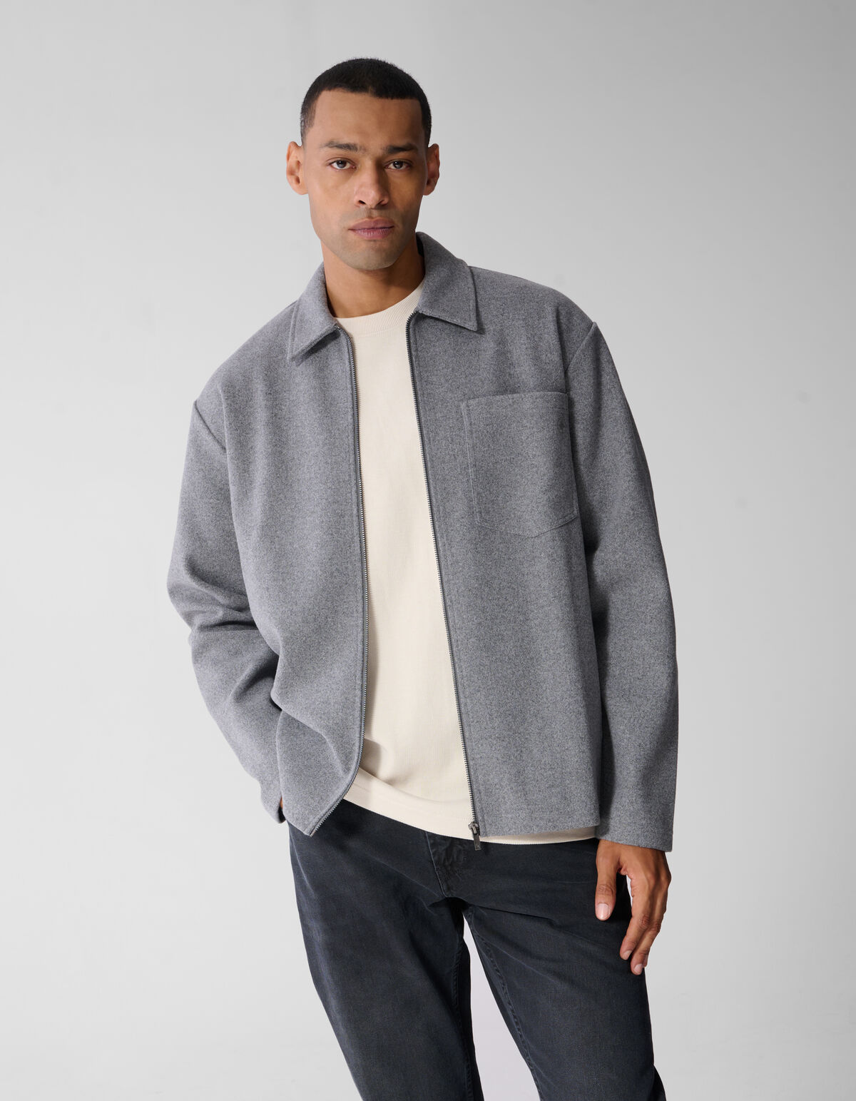 Melange Overshirt Grau SHOEBY MEN