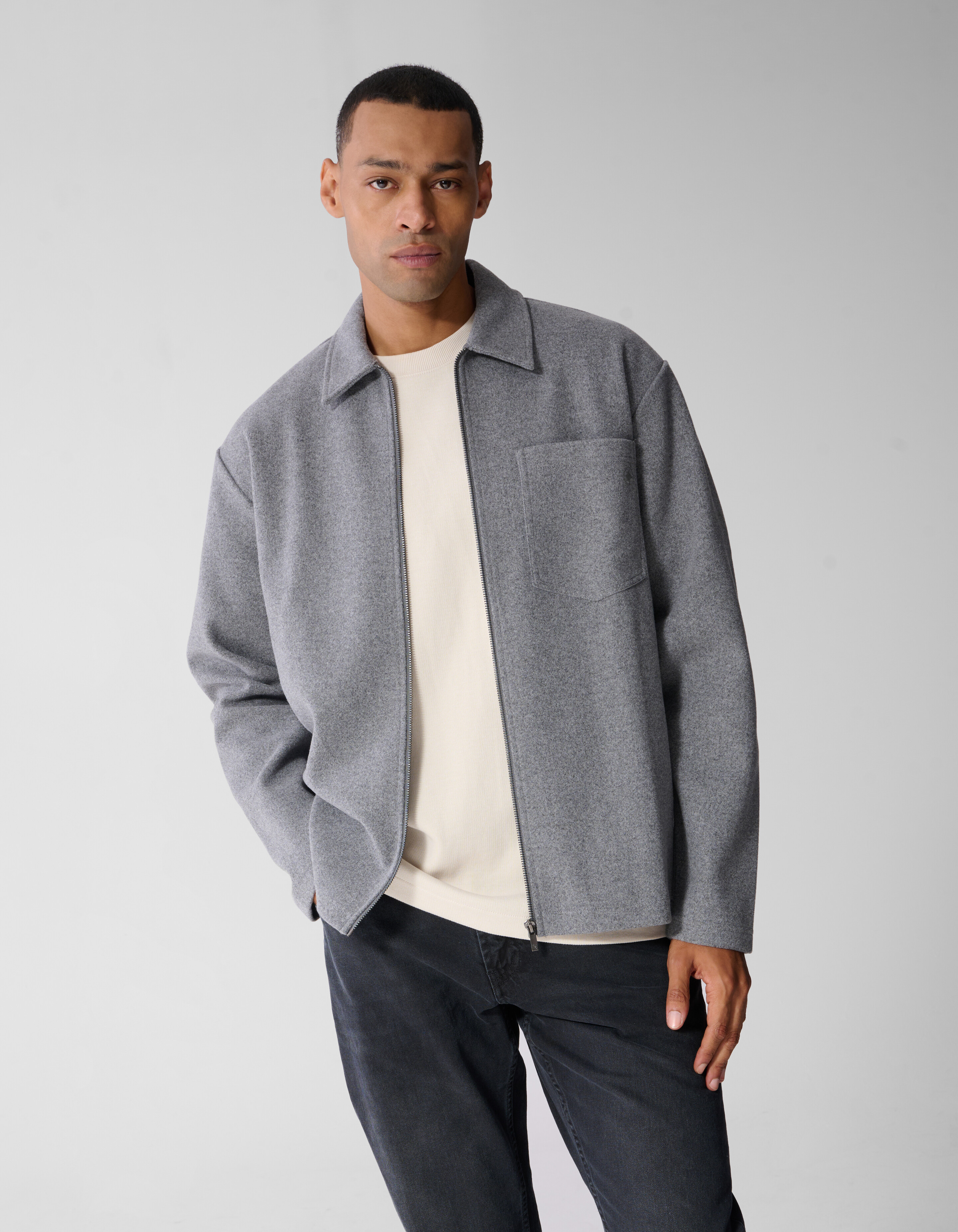 Melange Overshirt Grau SHOEBY MEN