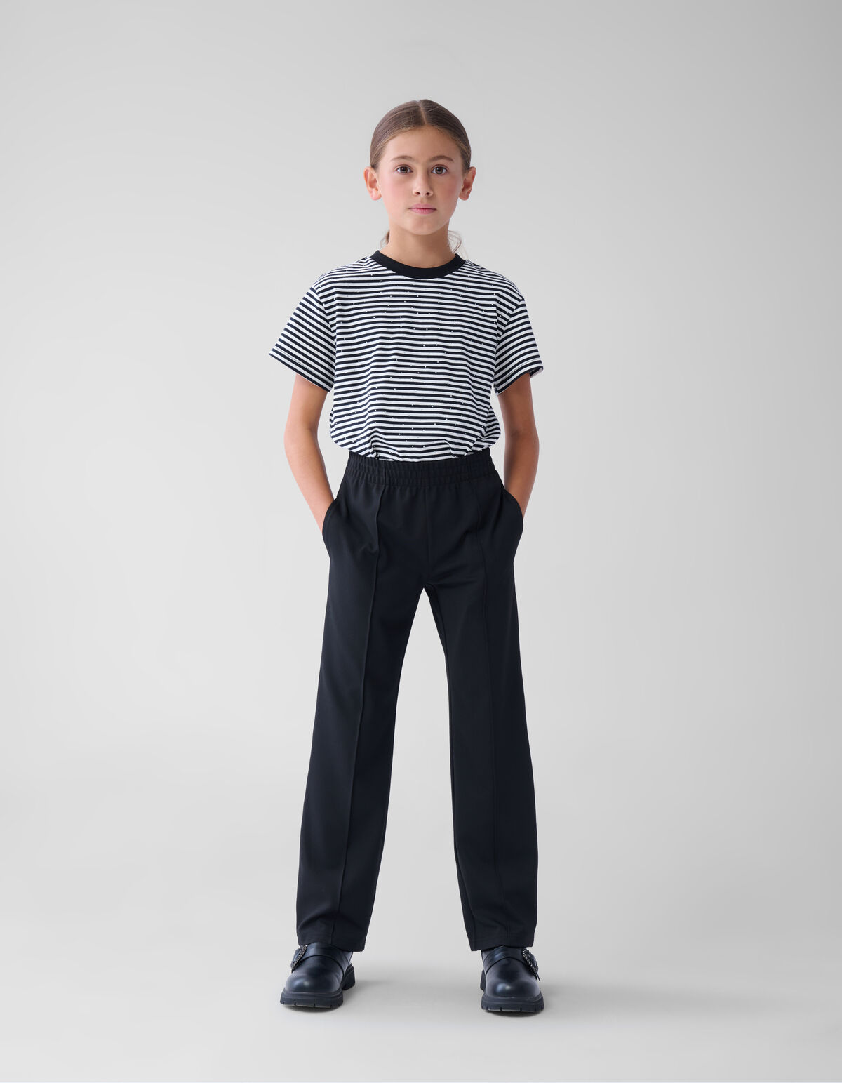 Basic Wide Leg Hose Schwarz SHOEBY GIRLS