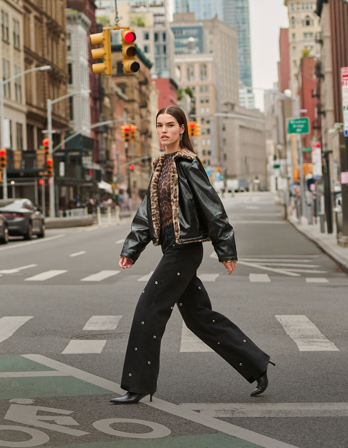 Ösen Gerade Passform Jeans Dunkelgrau SHOEBY WOMEN