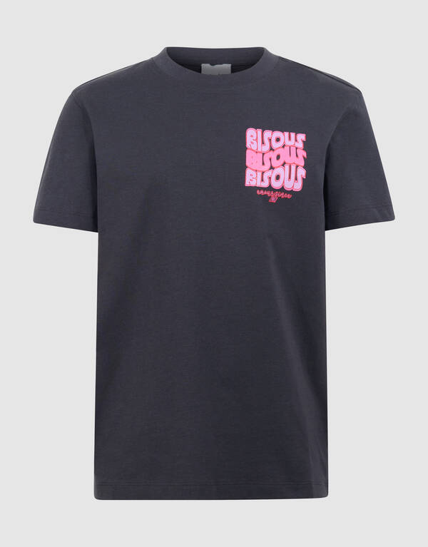 Bisous Glitter Artwork T-Shirt Dunkelgrau SHOEBY GIRLS