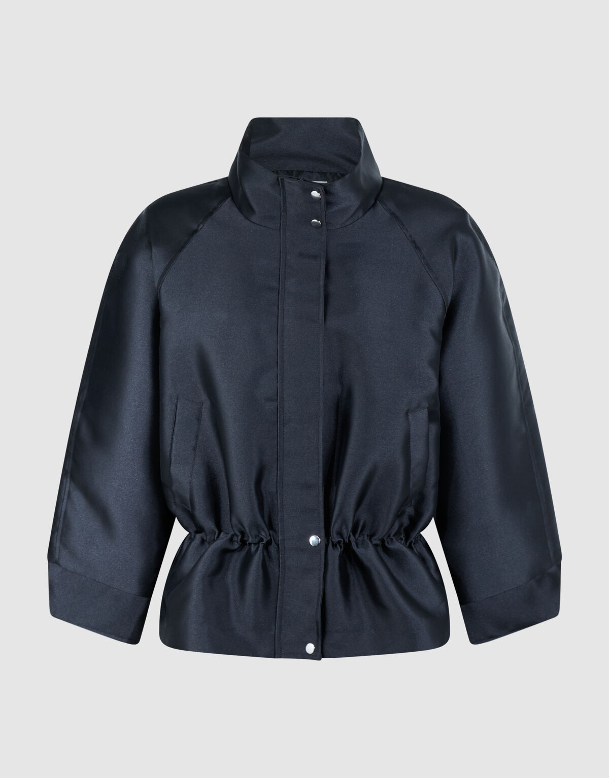 Jacke aus Satin-Twill mit Kordelzug Schwarz SHOEBY WOMEN