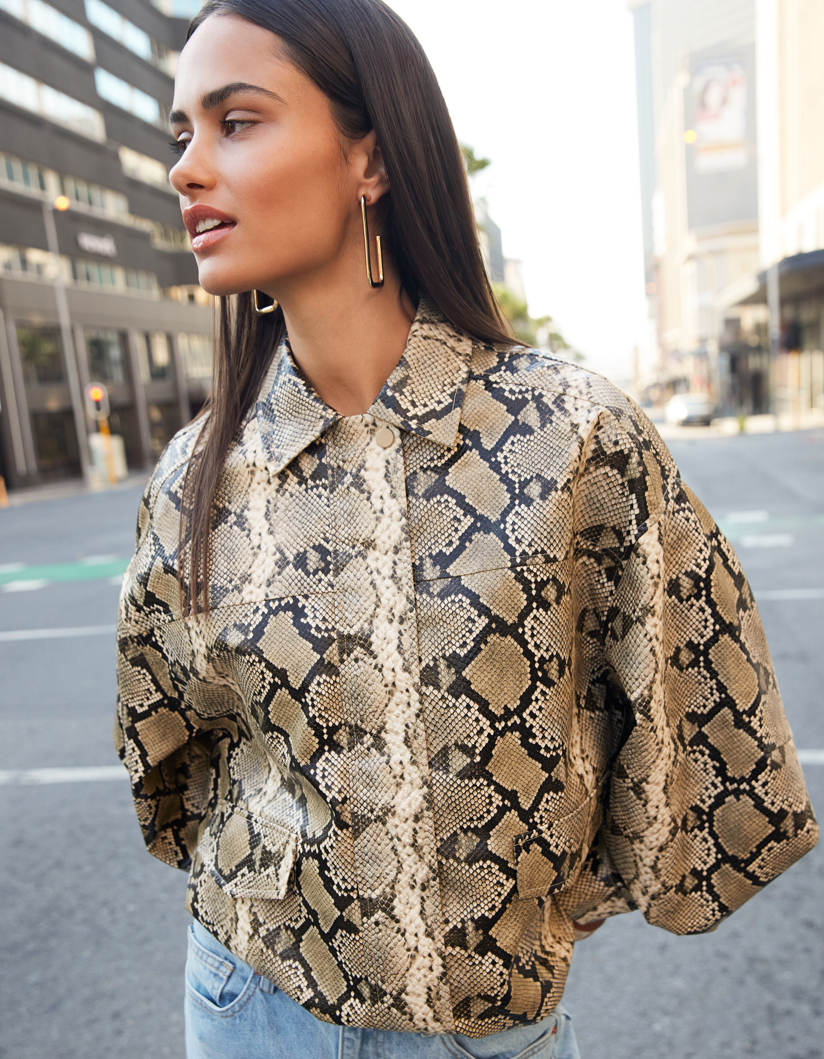 Oversized Snake Jack Hellbraun SHOEBY WOMEN