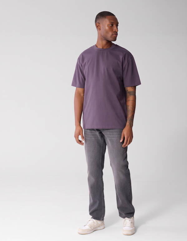 Lila T-Shirt mit Grafik Twill SHOEBY MEN