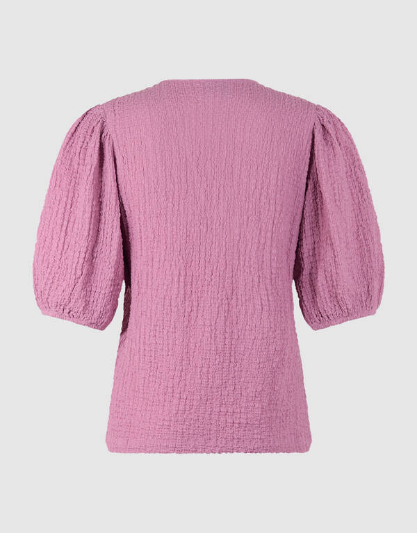 Crinkle-Top mit V-Ausschnitt in Rosa SHOEBY WOMEN