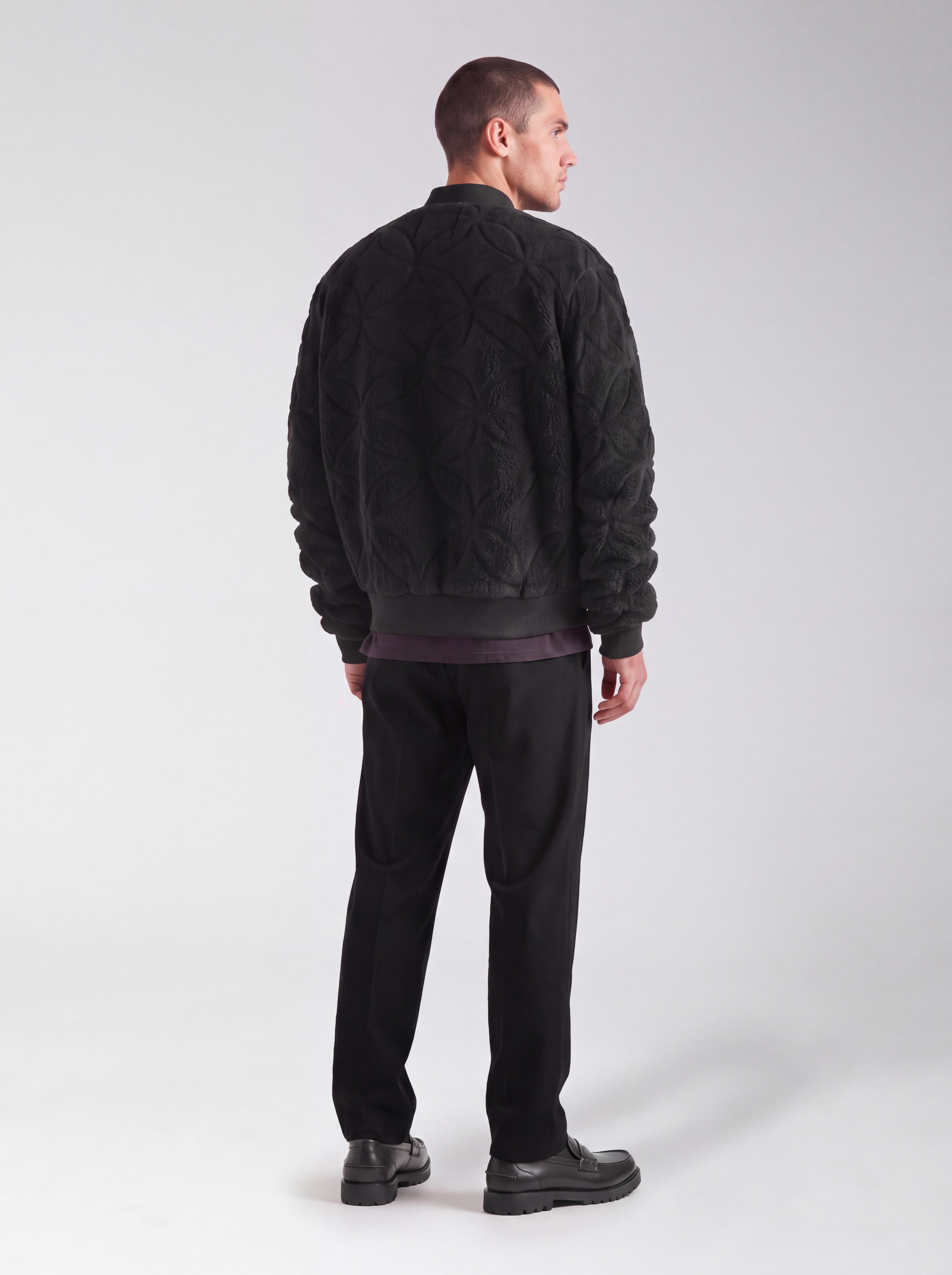Teddy Jacquard Bomberjacke Dunkelgrau SHOEBY MEN