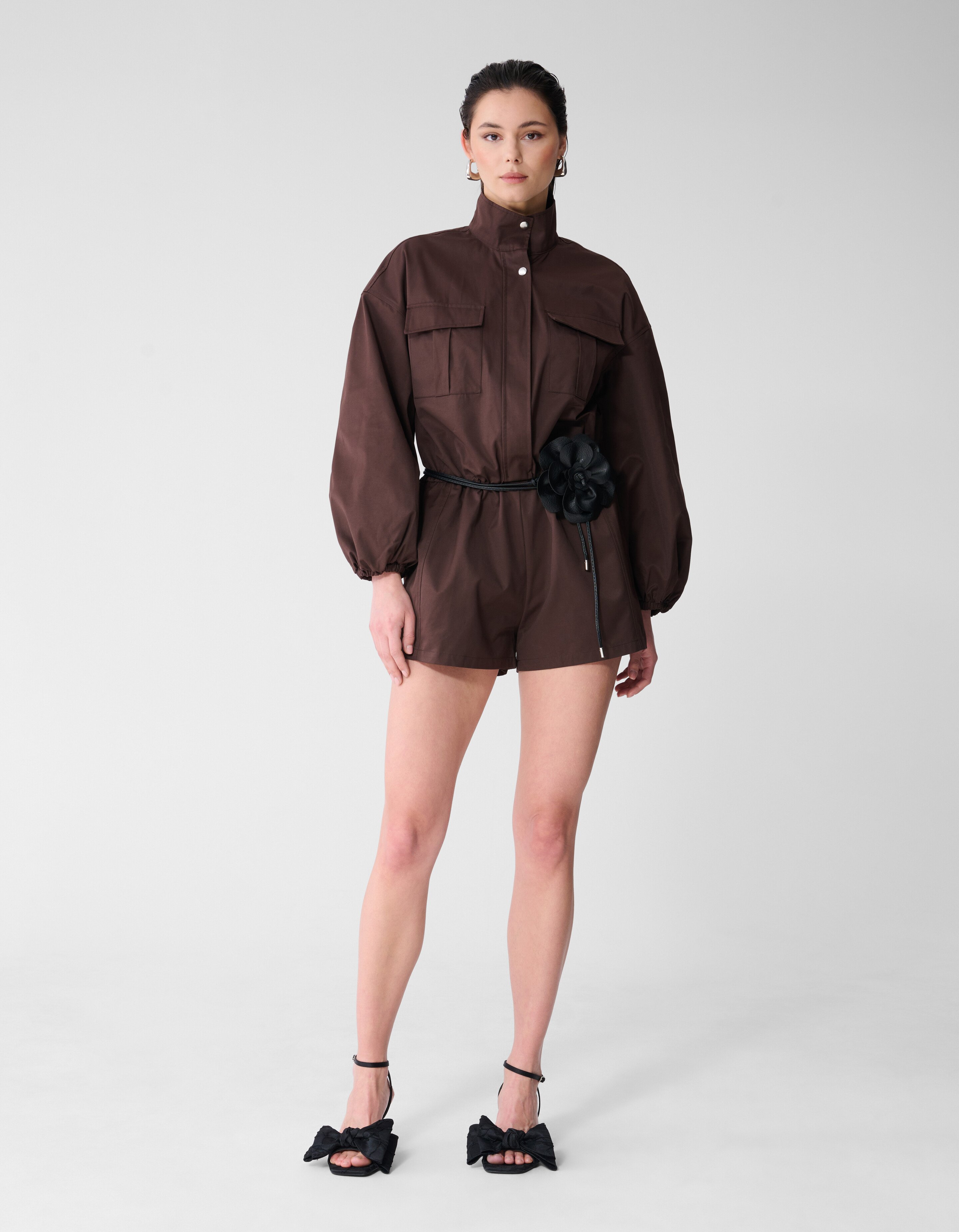 Satin-Jumpsuit in Dunkelbraun SHOEBY WOMEN