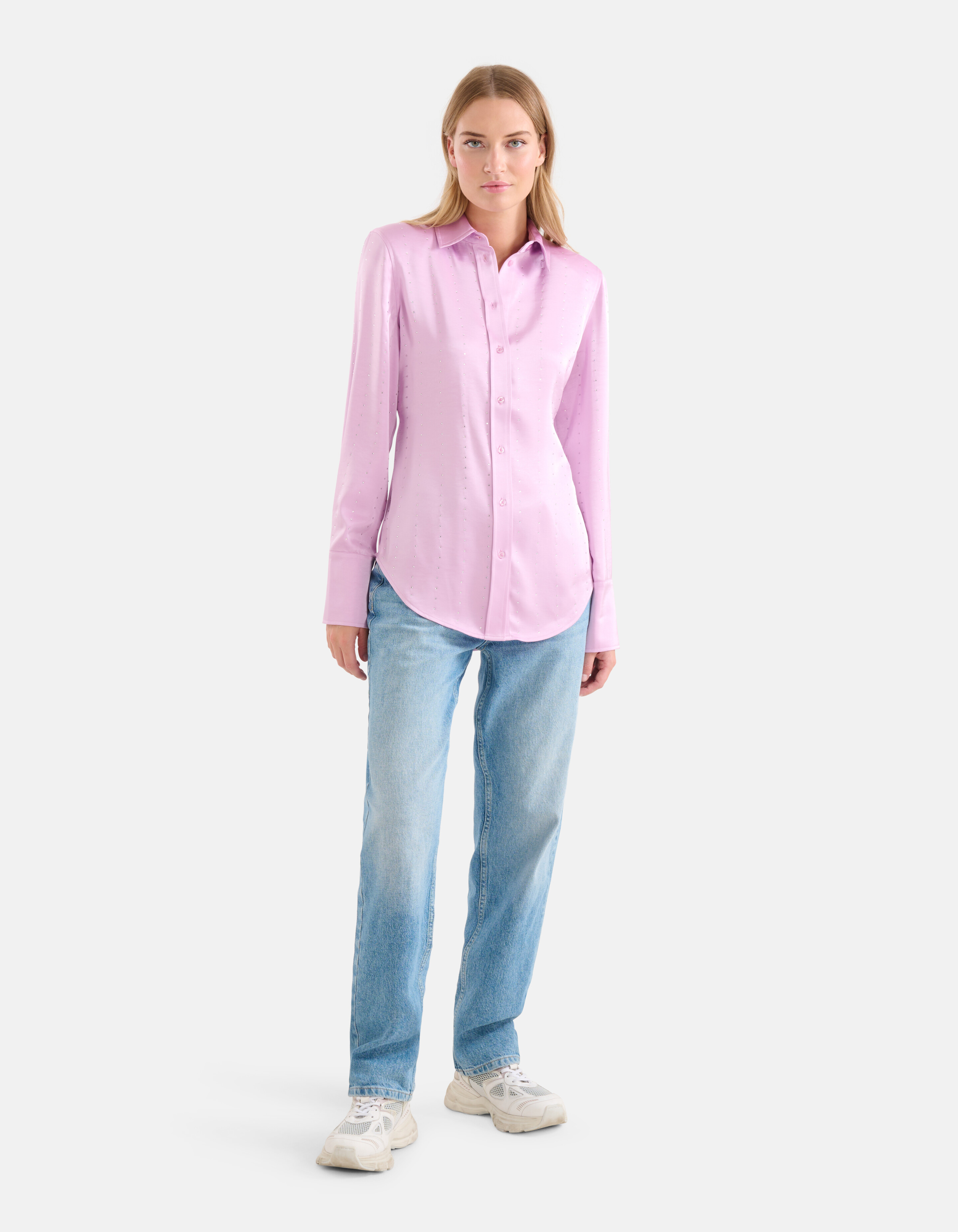 Satin Strass Bluse Hellrosa SHOEBY WOMEN