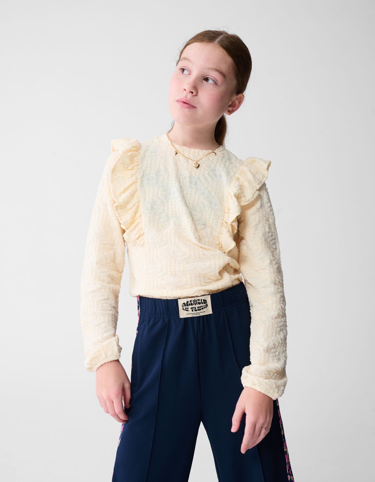 Rüschentop in Cremeweiß SHOEBY GIRLS