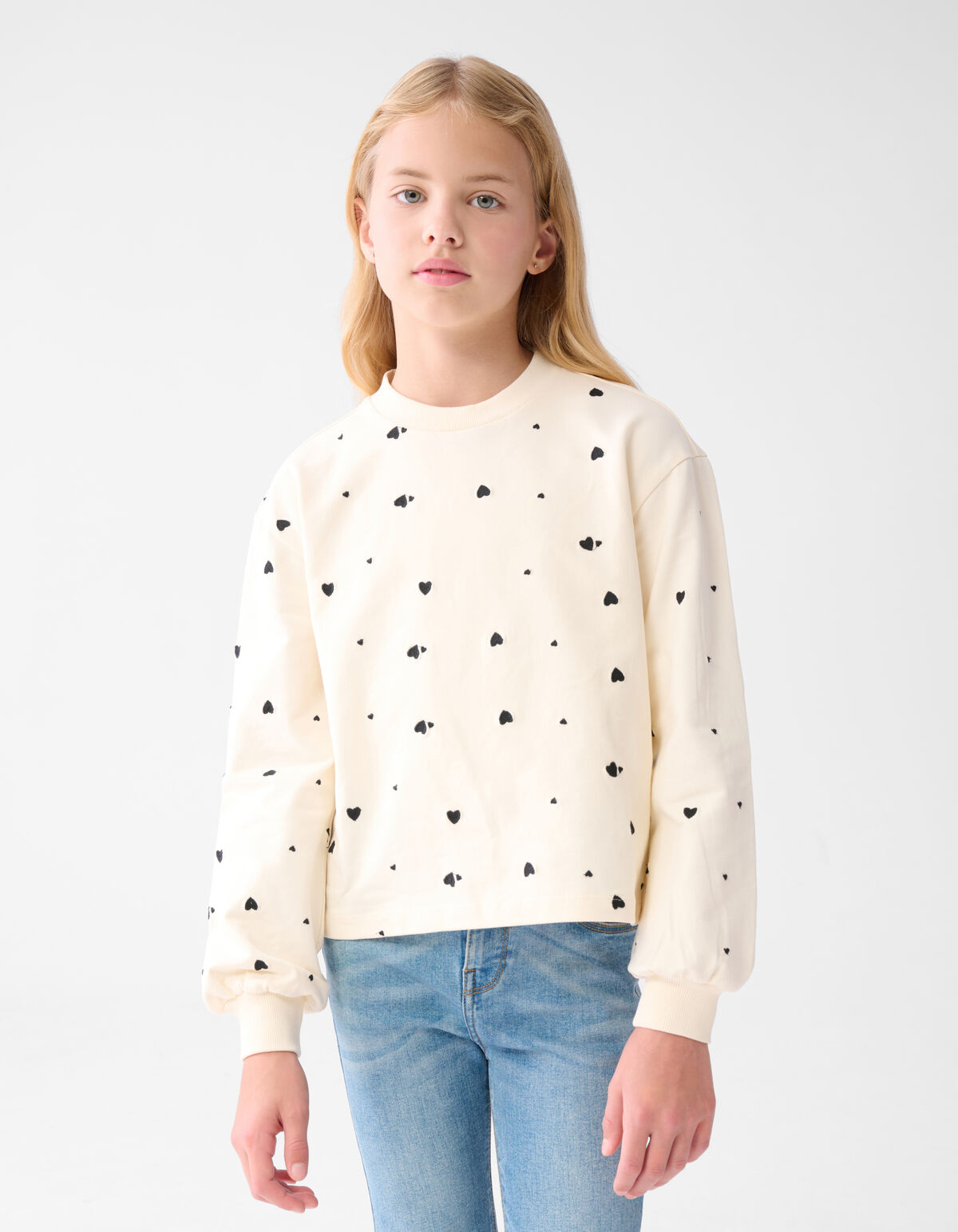 Longsleeve mit Herzmotiv Off White SHOEBY GIRLS