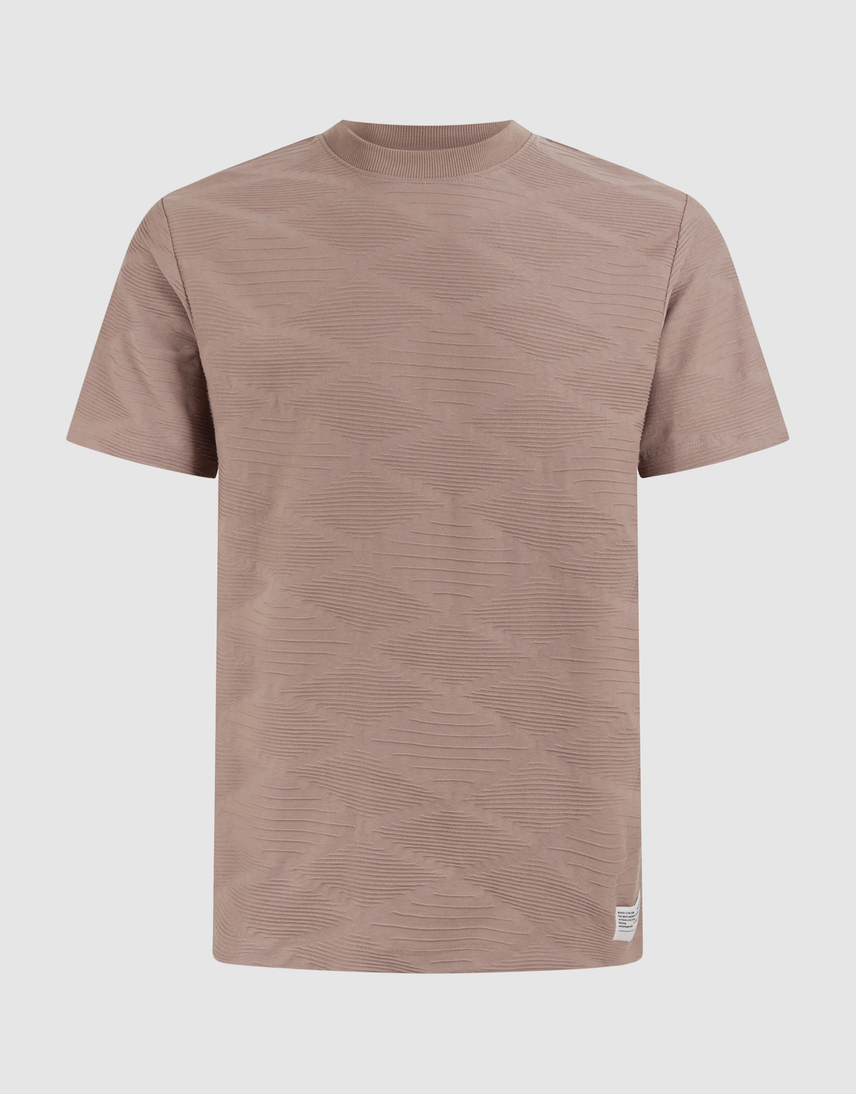 Wellenstruktur-T-Shirt Hellbraun SHOEBY MEN