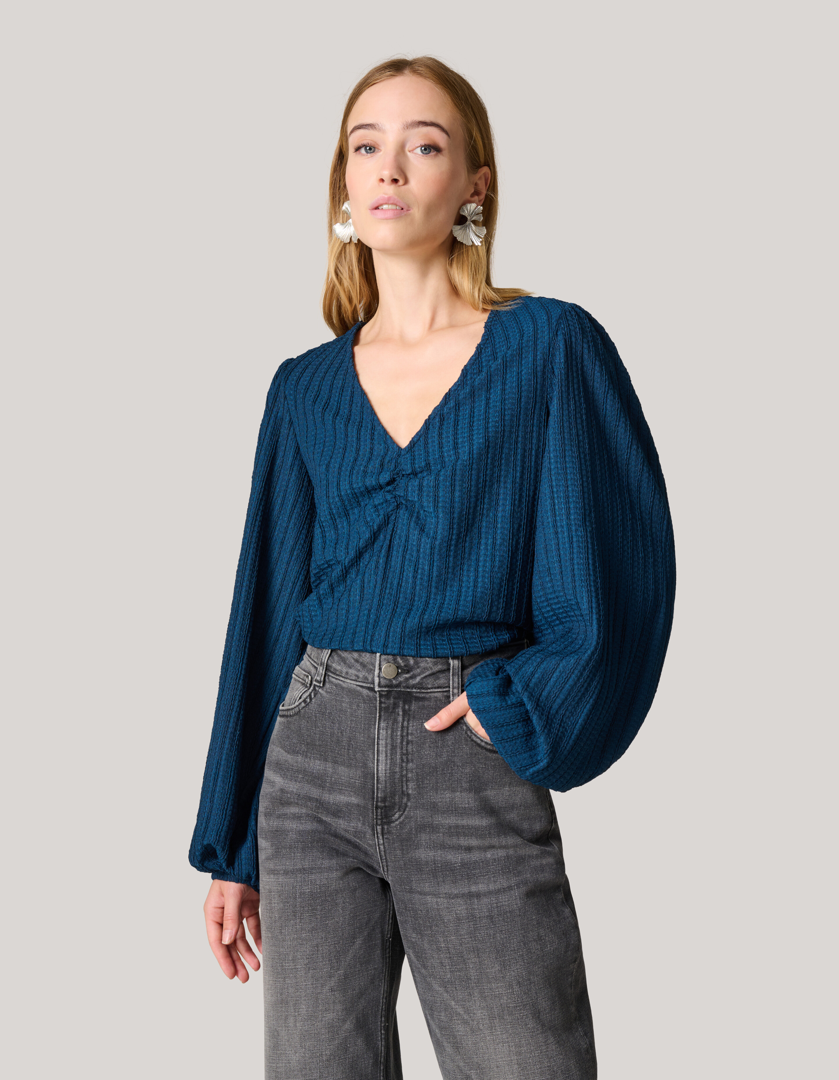 Crinkle Top Dunkelblau SHOEBY WOMEN