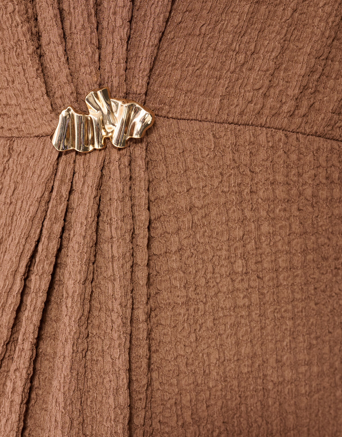 Organisches Crinkle Maxikleid Braun SHOEBY WOMEN