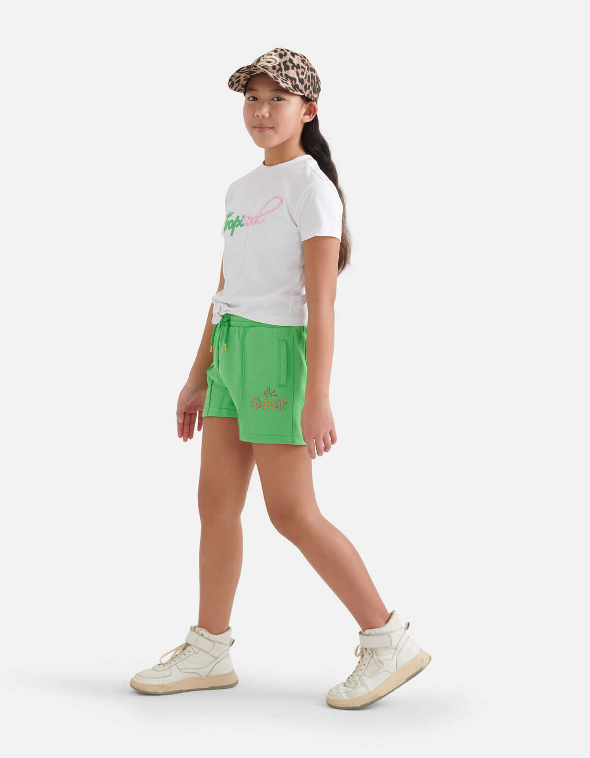 Bestickte Shorts Grün SHOEBY GIRLS