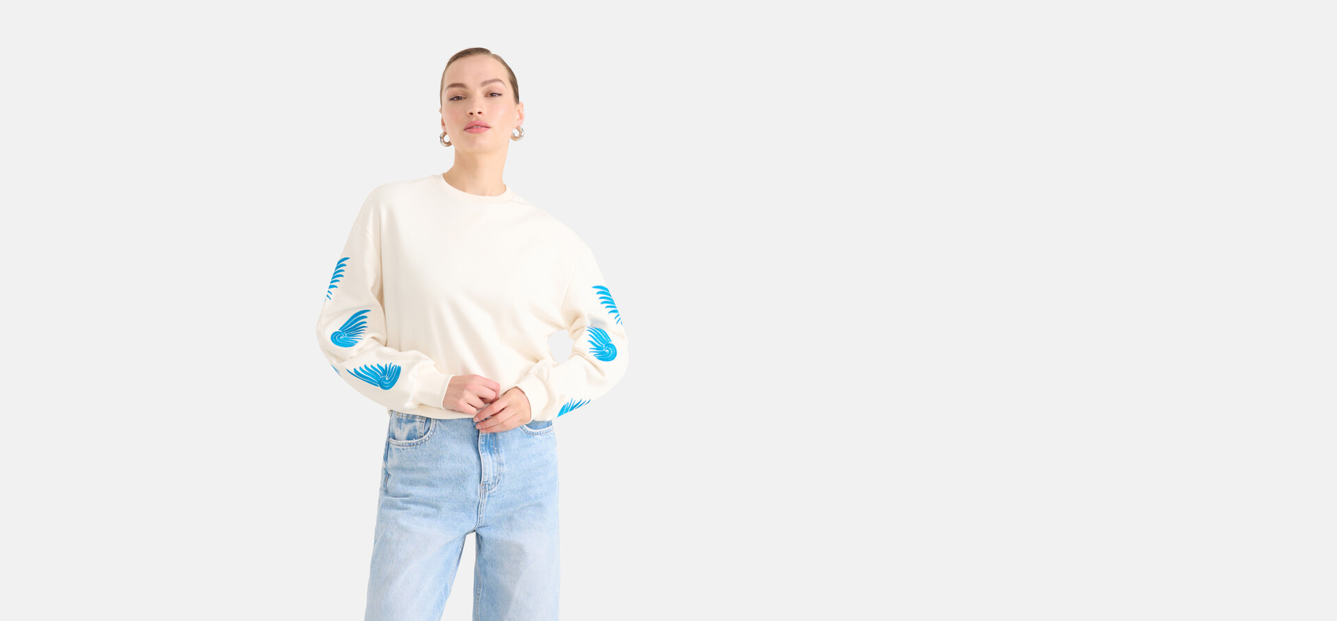 Embroidery Sweater Gebroken Wit SHOEBY WOMEN