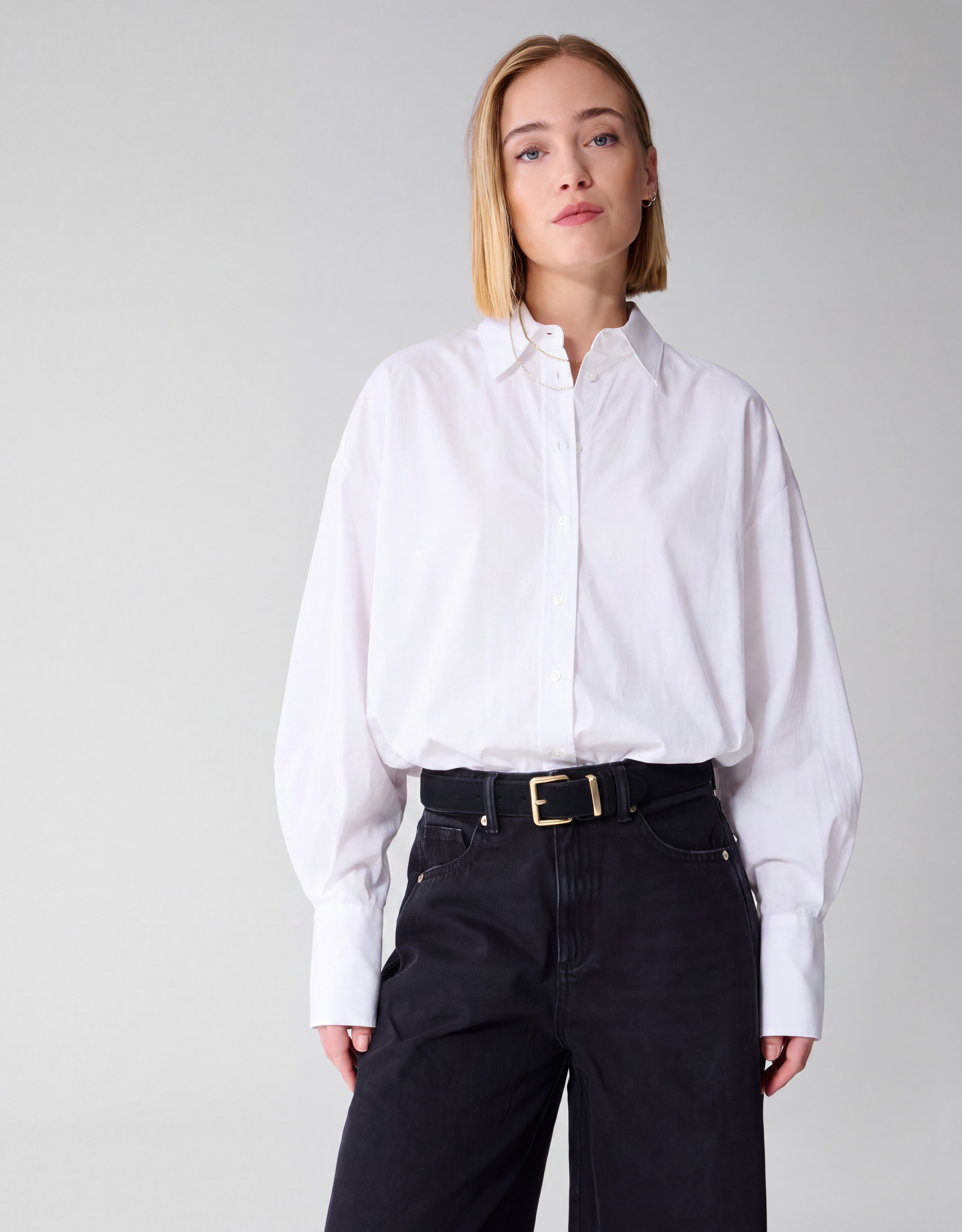 Popeline-Blusenbody in Wei&szlig; By Lonneke SHOEBY WOMEN