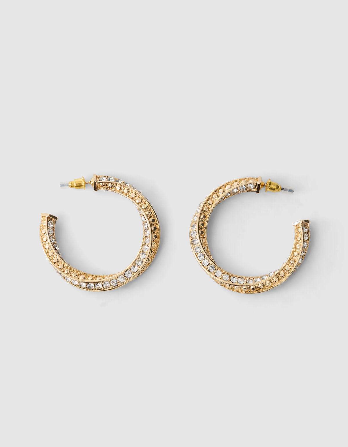 Verdrehte Strass-Ohrringe Gold SHOEBY ACCESSOIRES