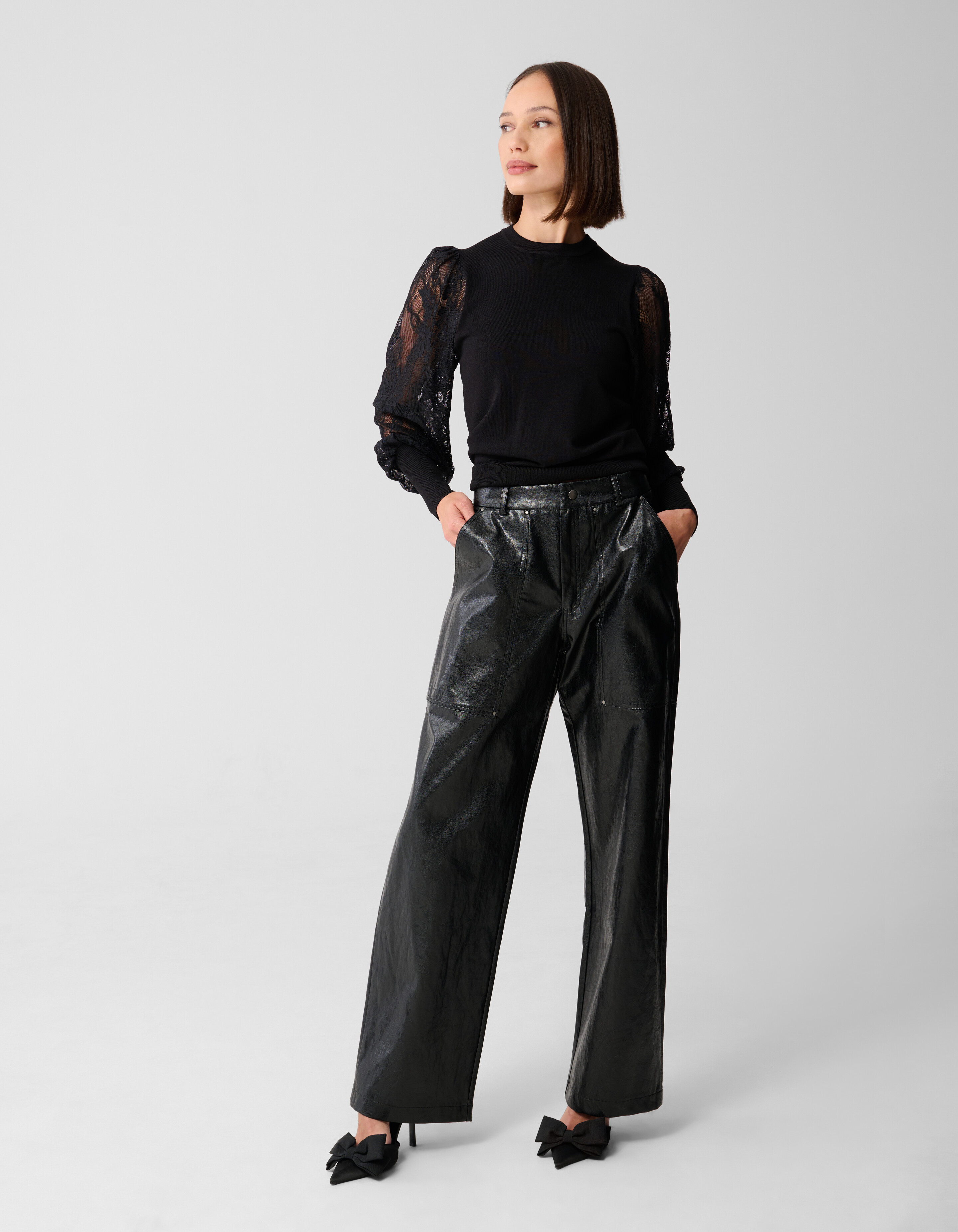 Spitzenstrickpullover Schwarz SHOEBY WOMEN