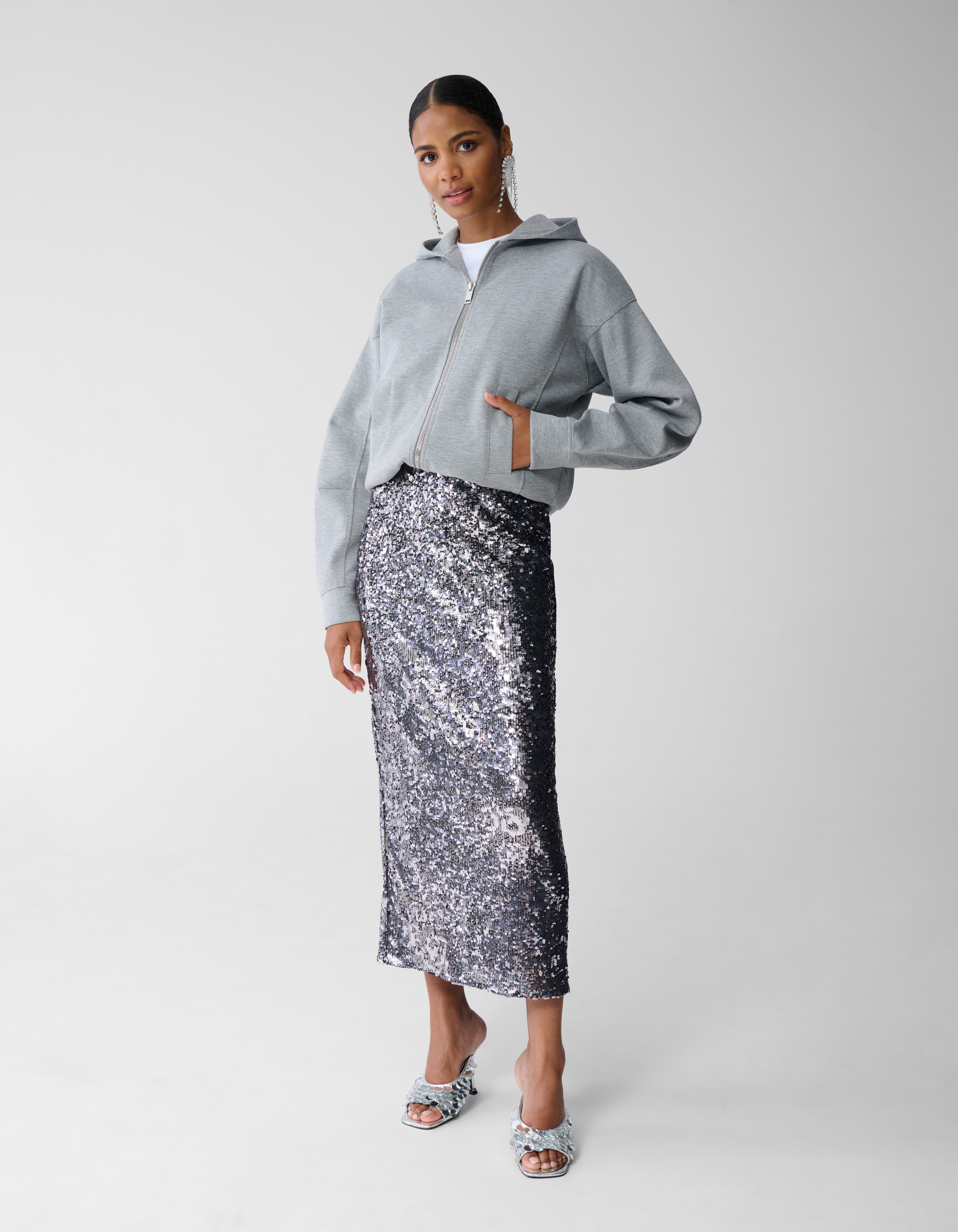 Sequin Maxi Rock Dunkelgrau Von Fred SHOEBY WOMEN