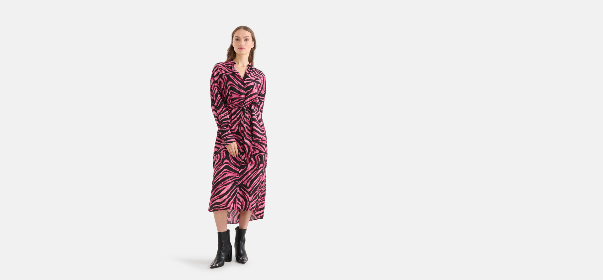 Maxikleid mit Zebramuster Rosa SHOEBY WOMEN