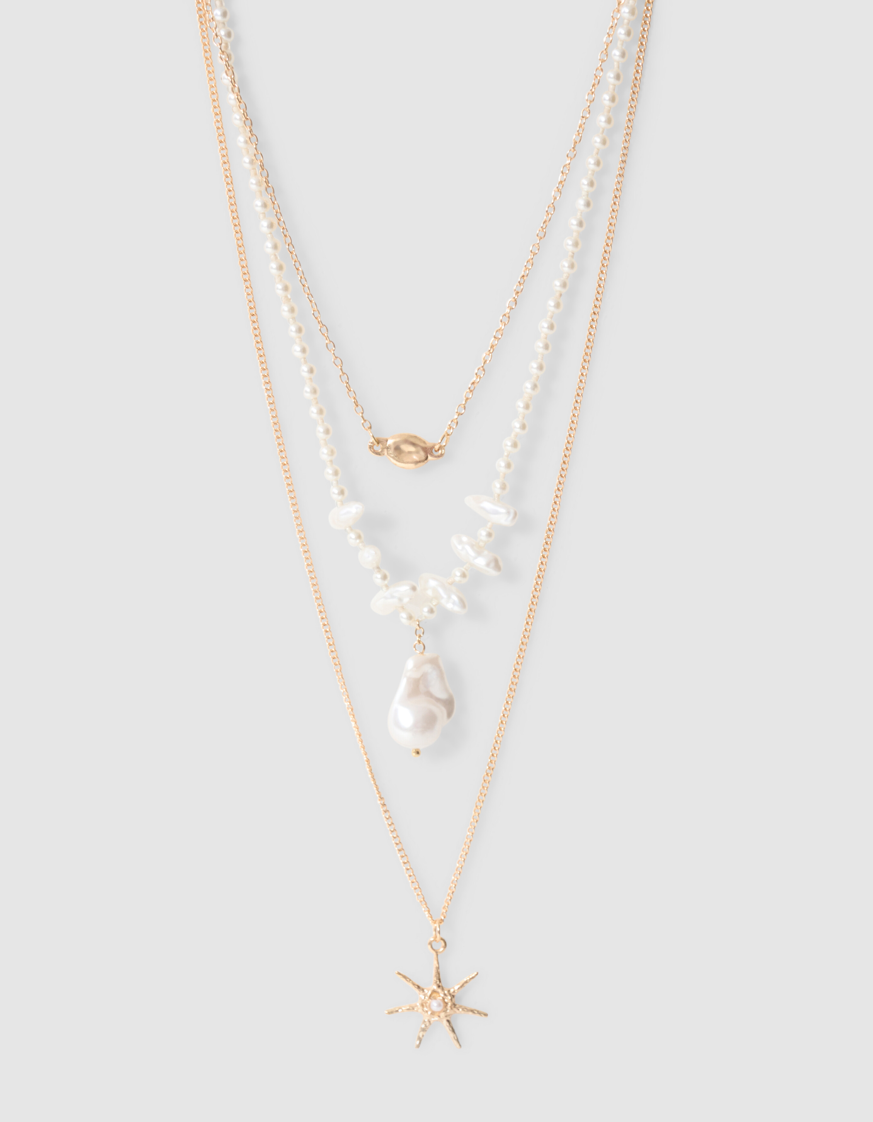 Triple Charm Halskette Gebrochenes Wei&szlig; SHOEBY ACCESSOIRES