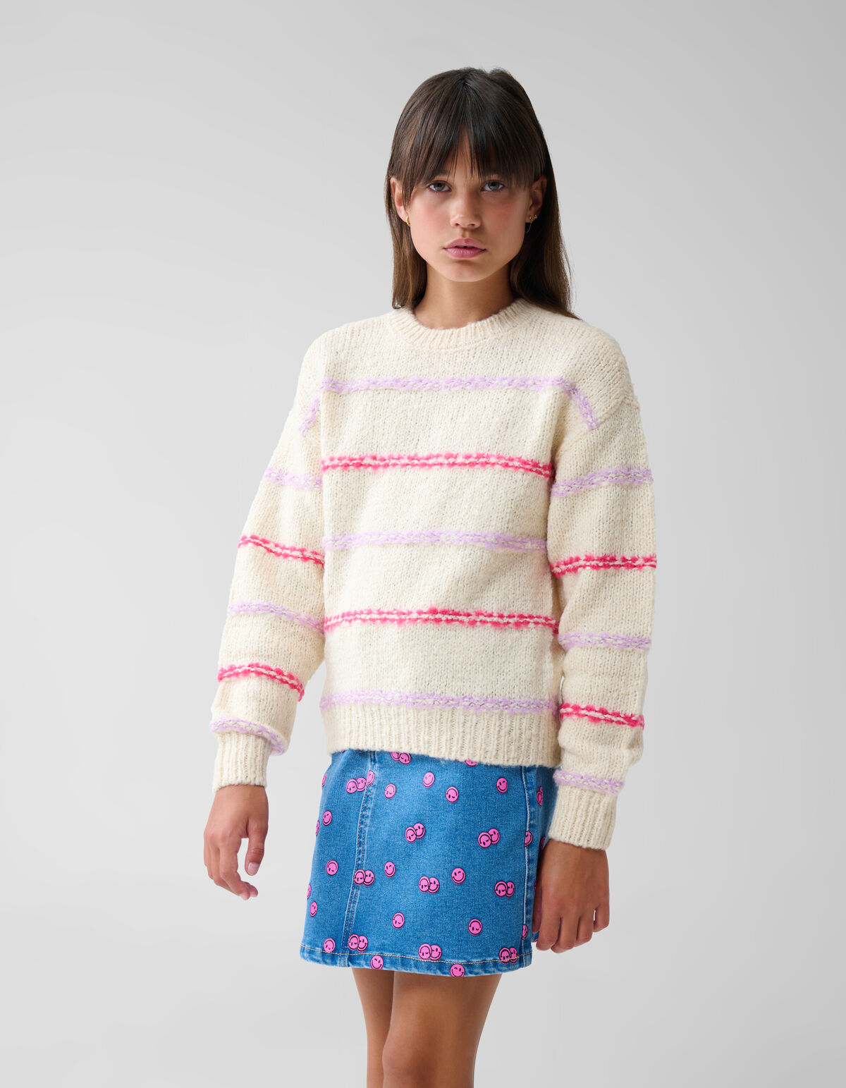 Fun Stipe Pullover Off White SHOEBY GIRLS