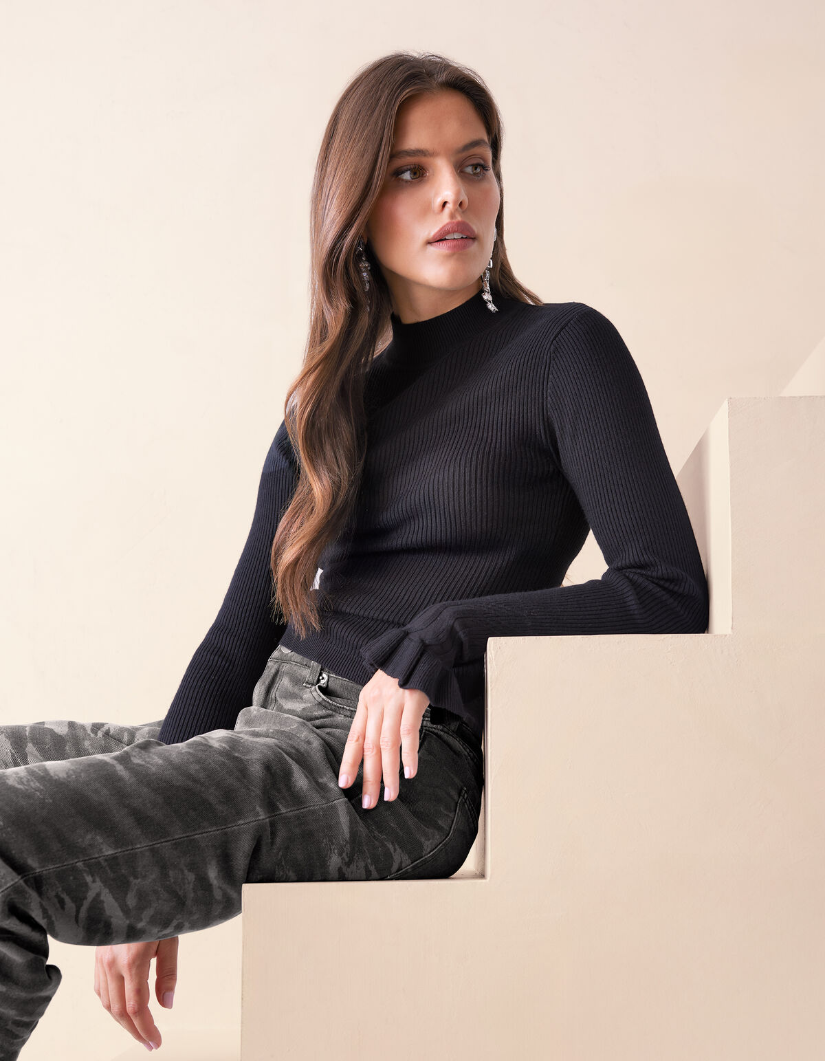 Frill Top Schwarz SHOEBY WOMEN