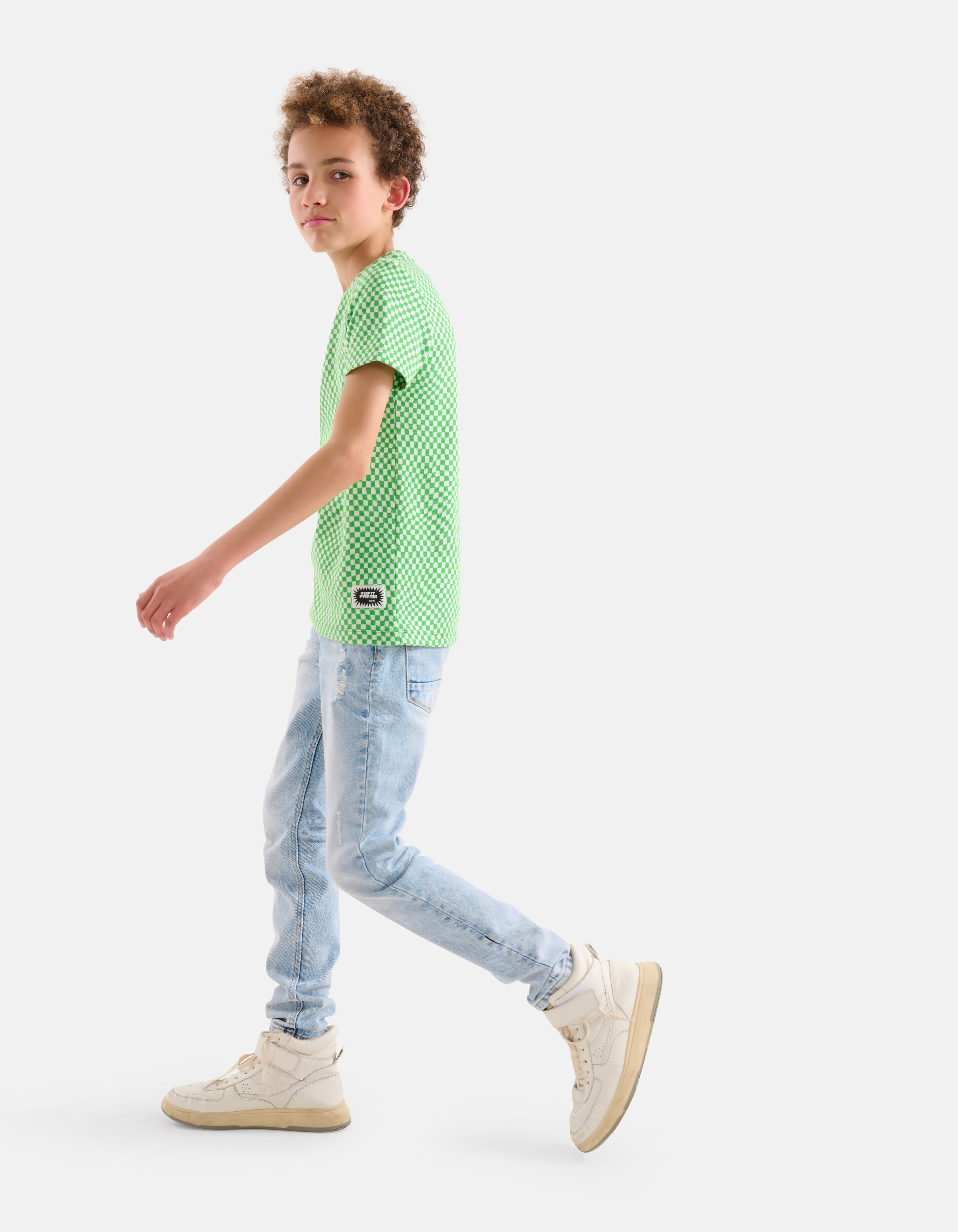 Heavy Block Textur T-Shirt Grün SHOEBY BOYS