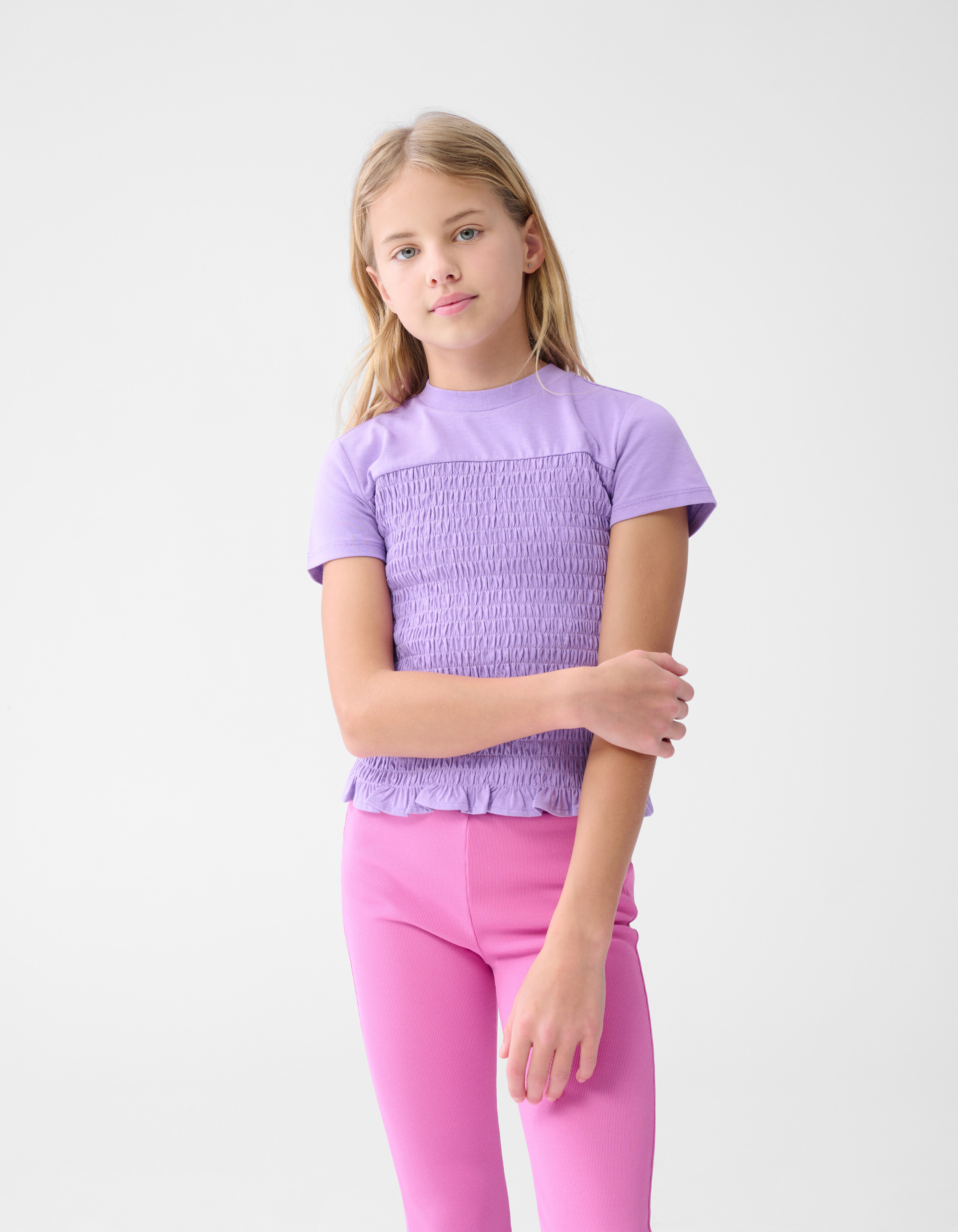 Struktur-T-Shirt Hellviolett SHOEBY GIRLS