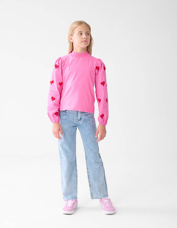 Wide Leg Jeans mit Strasssteinen Mediumstone SHOEBY GIRLS