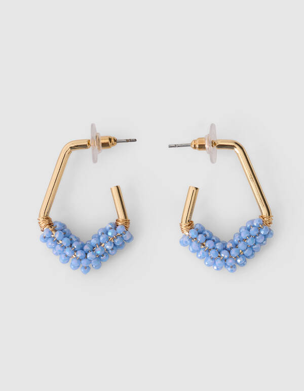 Perlen-Ohrringe Reifen Hellblau SHOEBY ACCESSOIRES