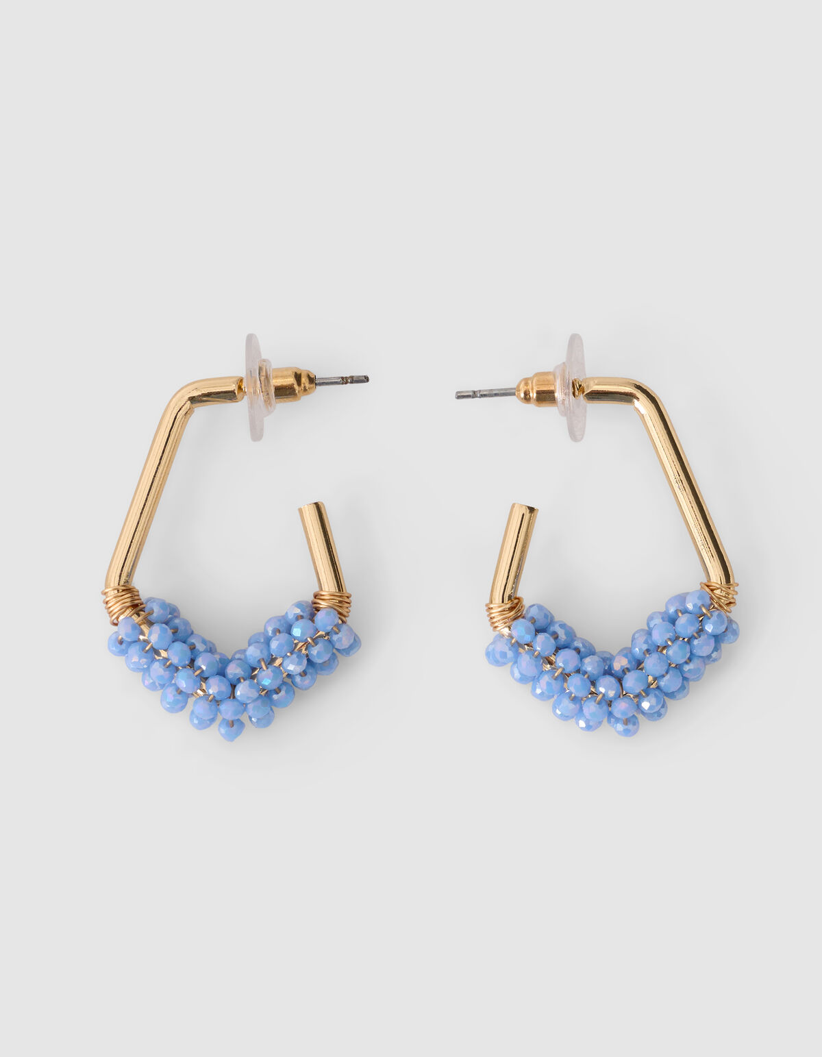 Perlen-Ohrringe Reifen Hellblau SHOEBY ACCESSOIRES