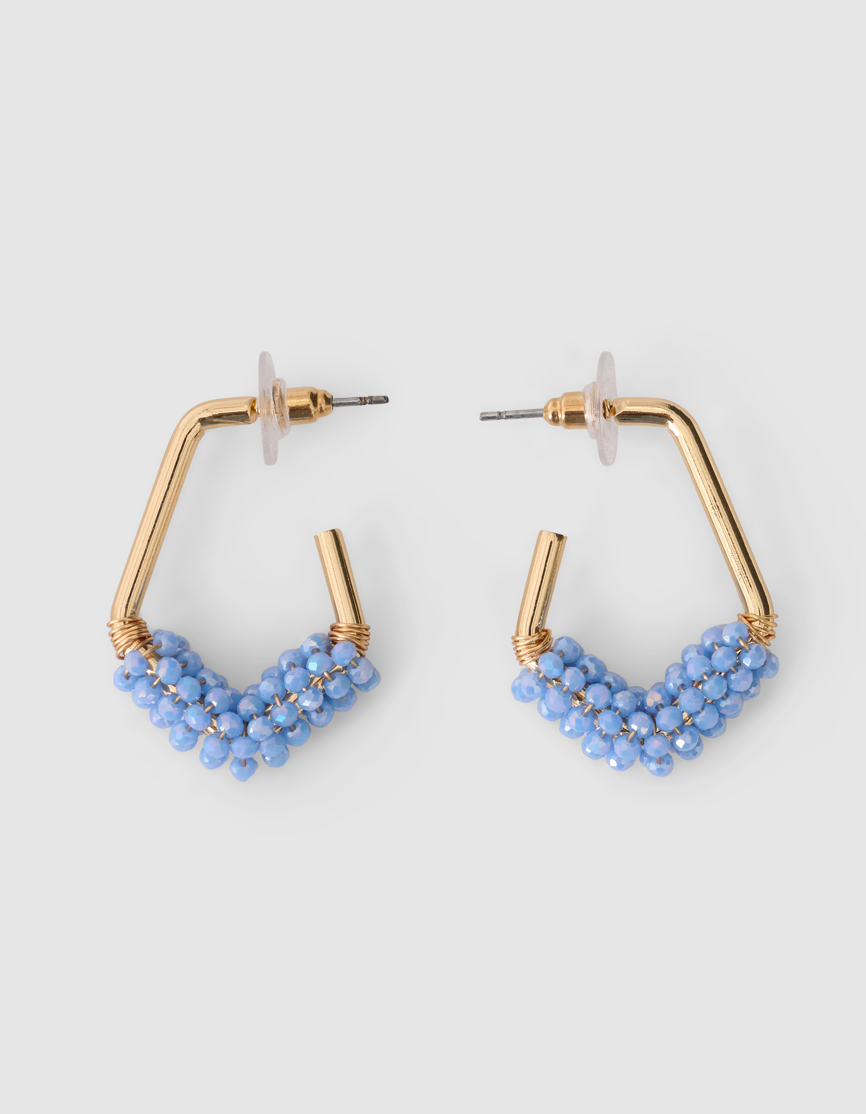 Perlen-Ohrringe Reifen Hellblau SHOEBY ACCESSOIRES