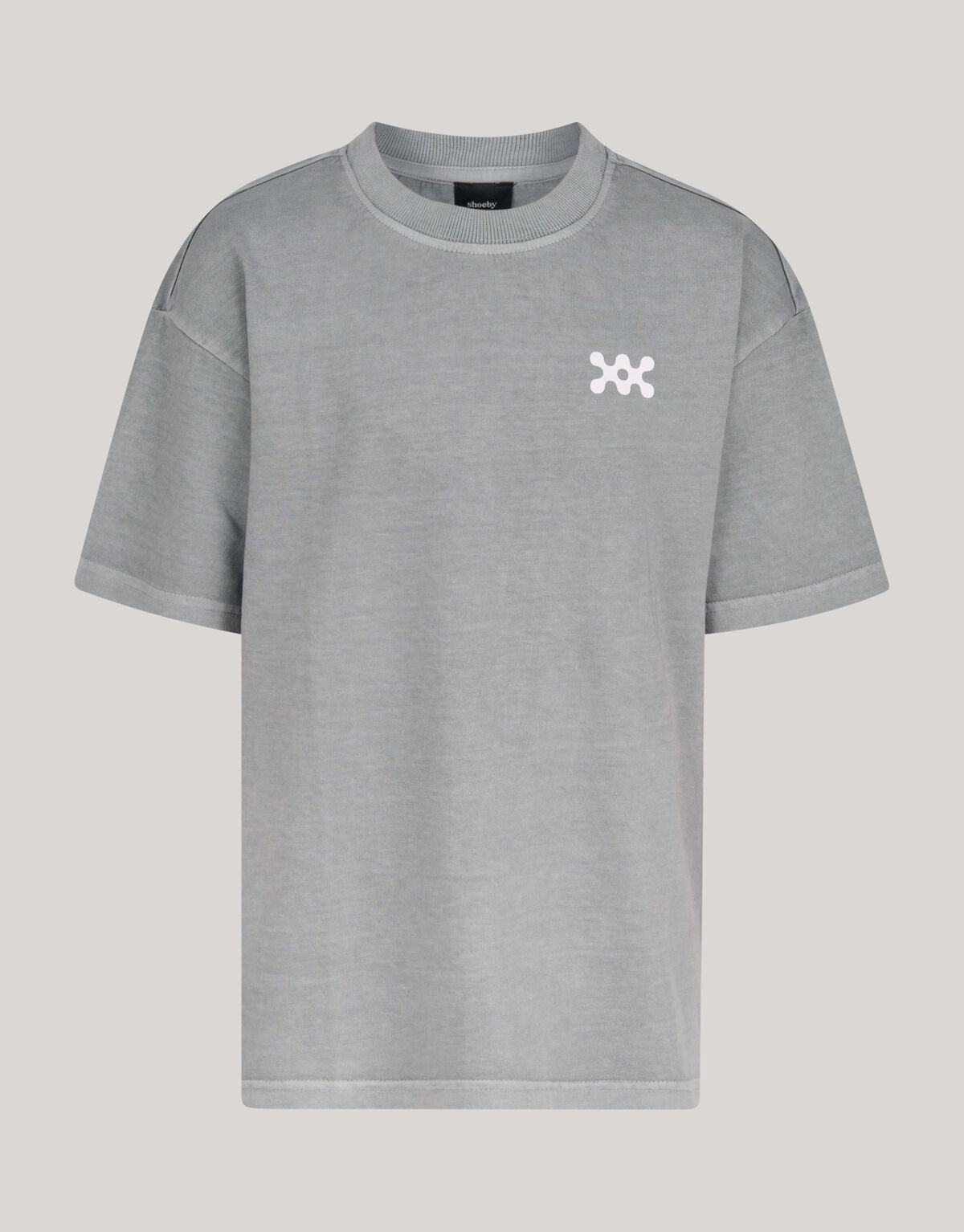 Washed Logo T-shirt Donkergrijs SHOEBY BOYS