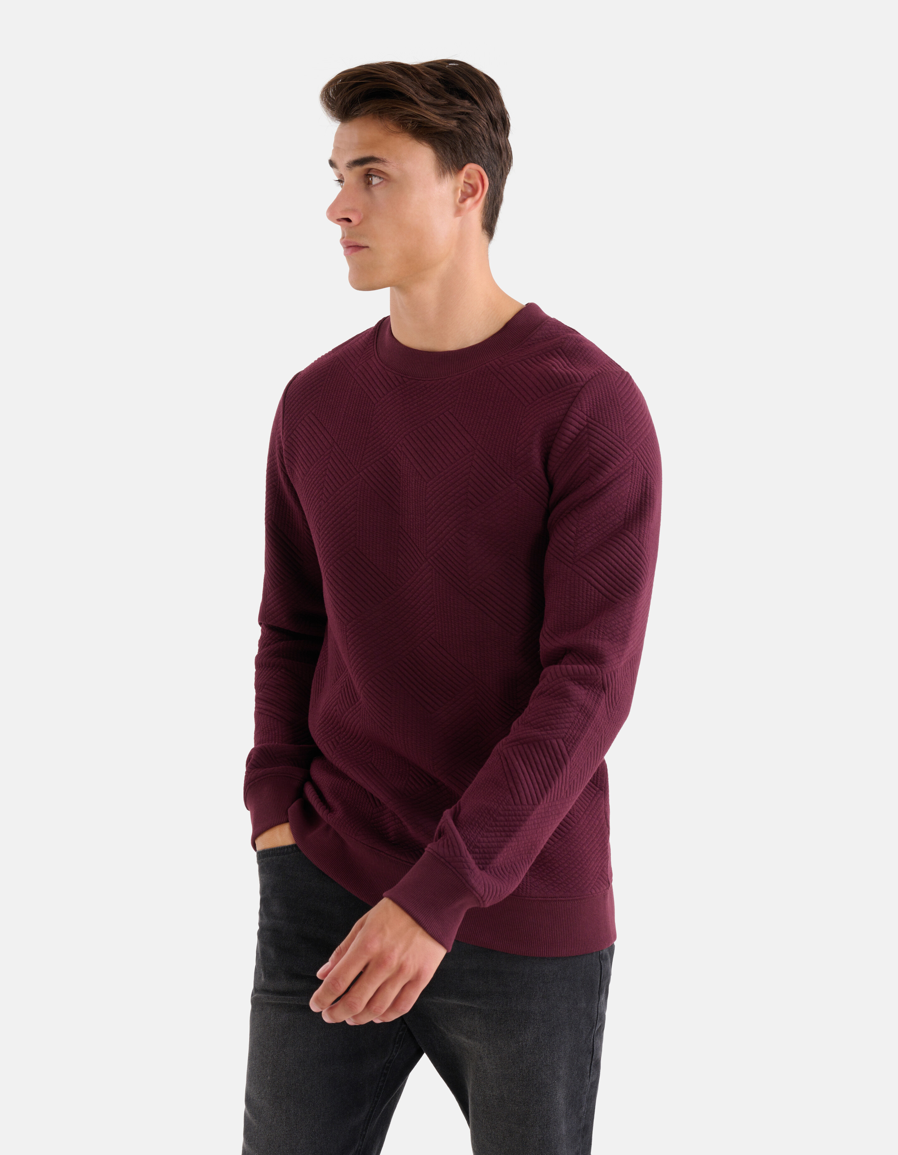 Geometrischer Pullover Bordeaux SHOEBY MEN