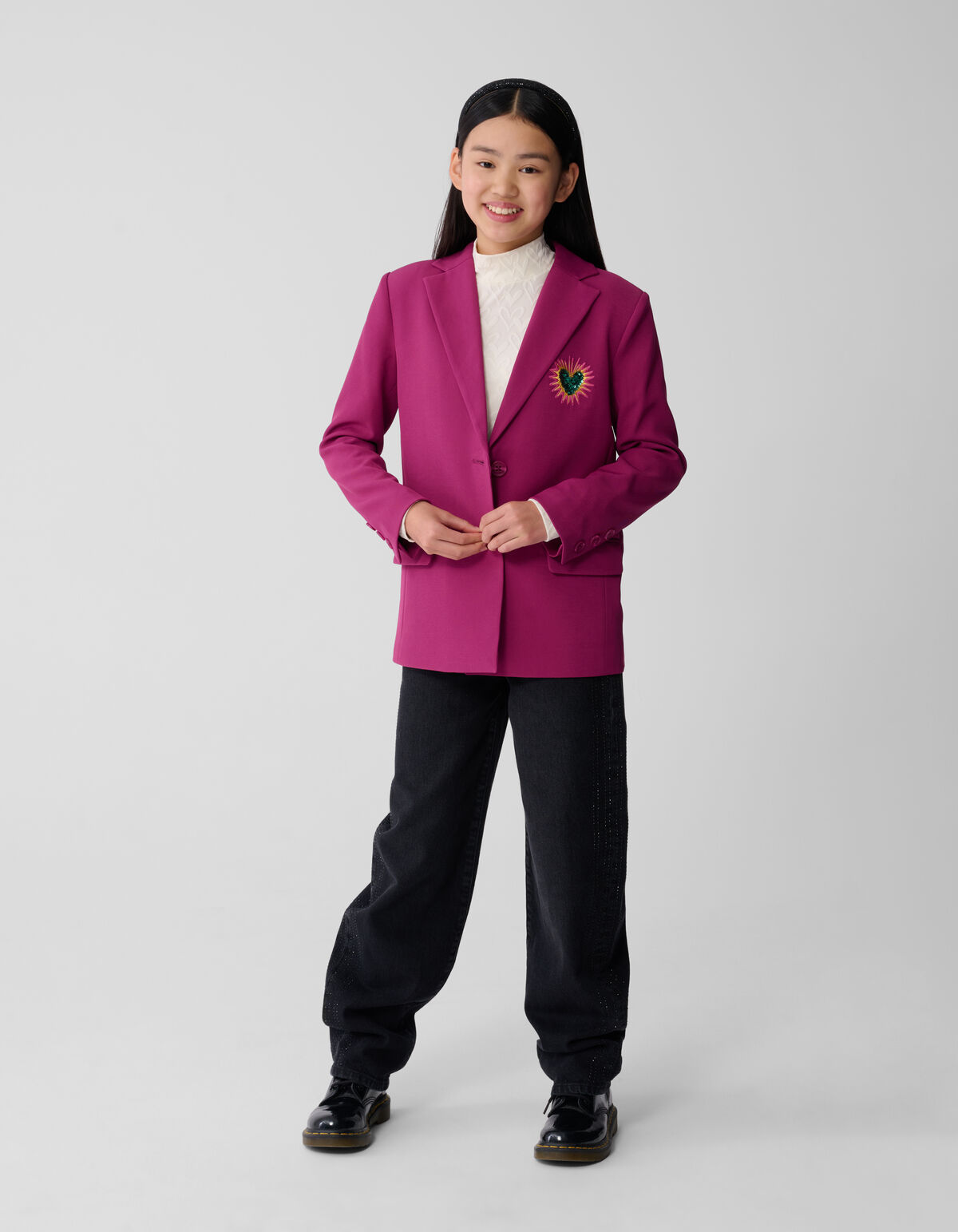 Pailletten-Smile-Blazer Rosa SHOEBY GIRLS