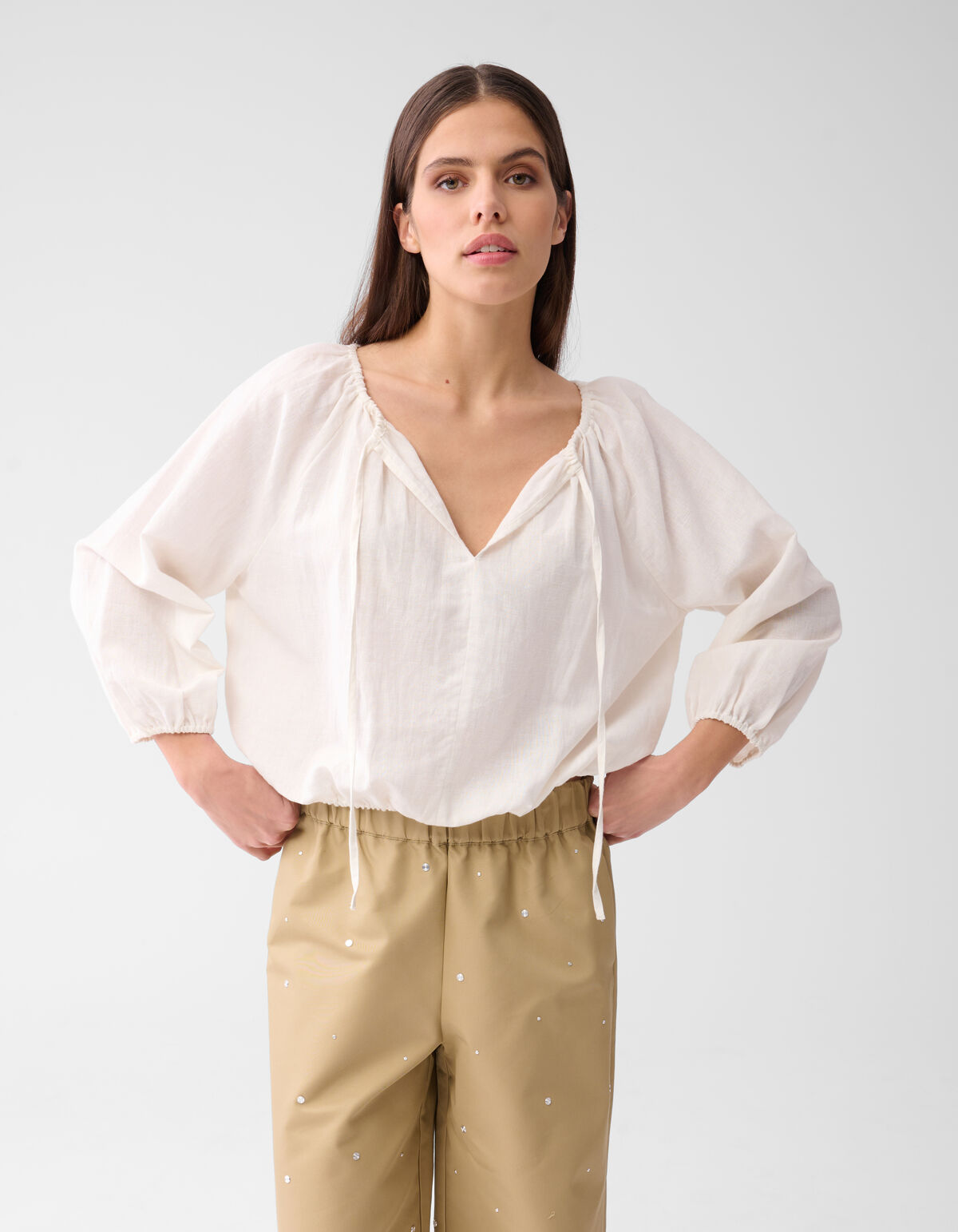 Linnen Blouse Wit By Mieke SHOEBY WOMEN